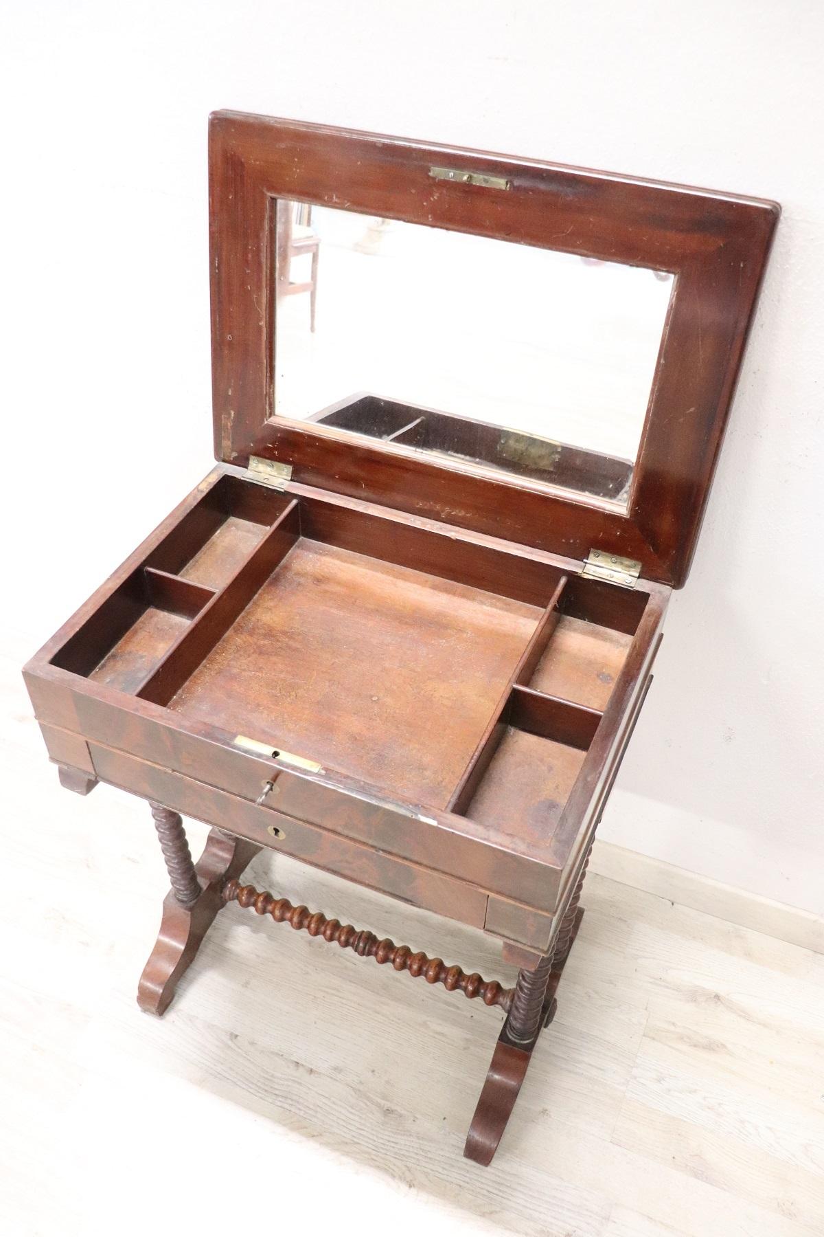 19th Century Italian Mahogany Side Table or Vanity Table 3