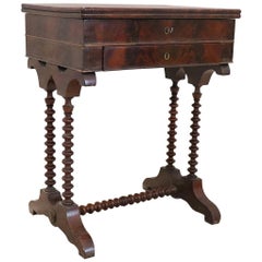 Antique 19th Century Italian Mahogany Side Table or Vanity Table