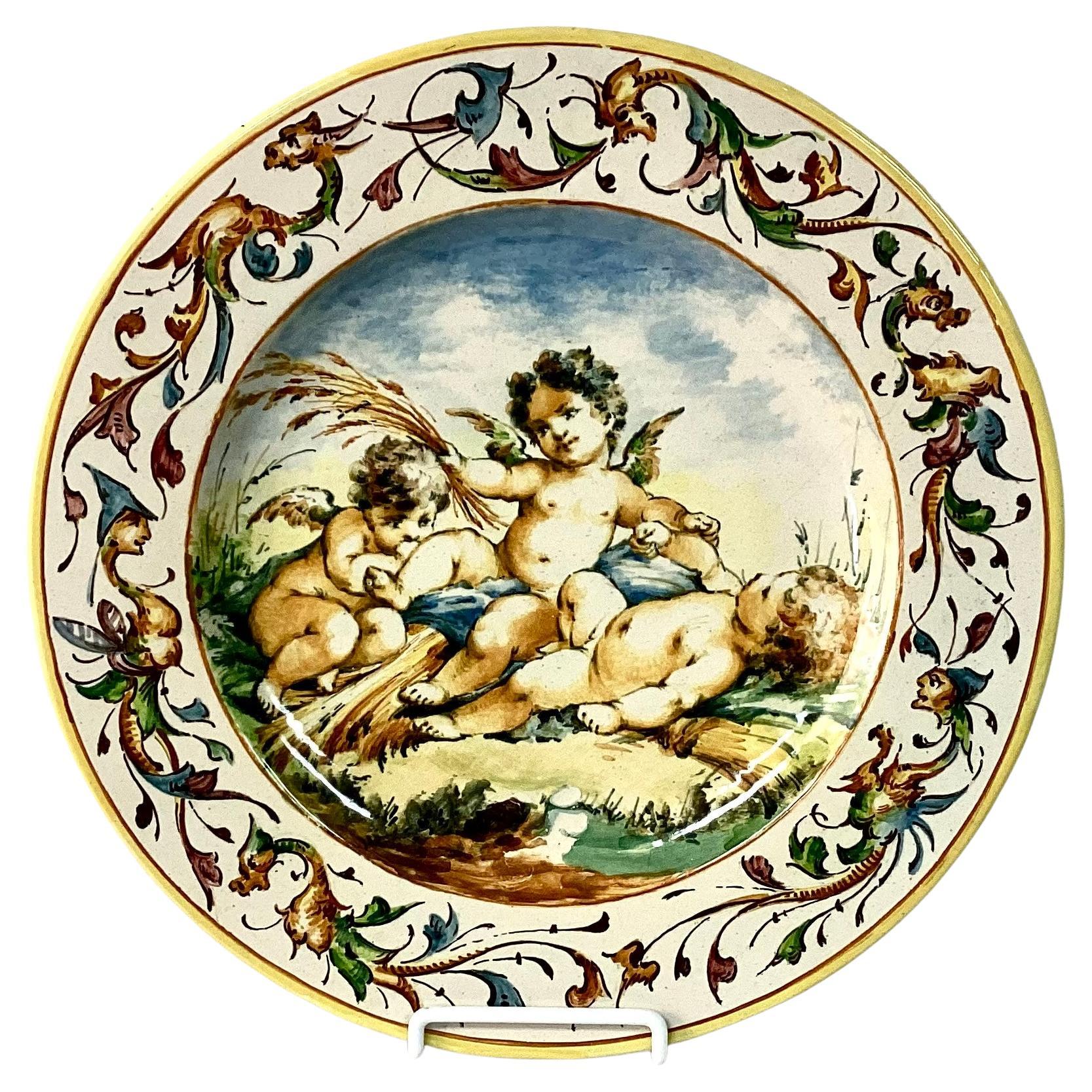 19th Century Italian Majolica Charger For Sale