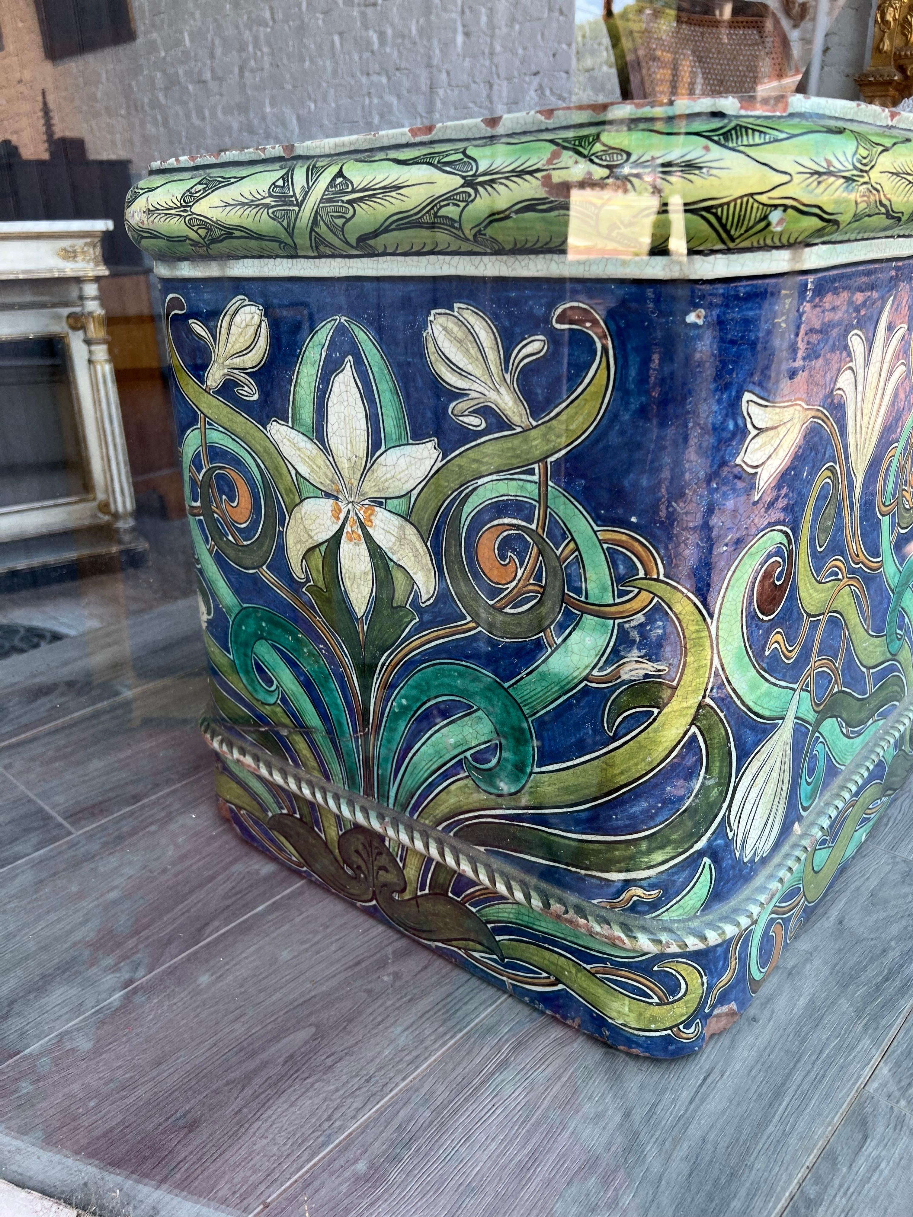 Siglo XIX, Cisterna de mayólica italiana en Bueno estado para la venta en Richmond, VA