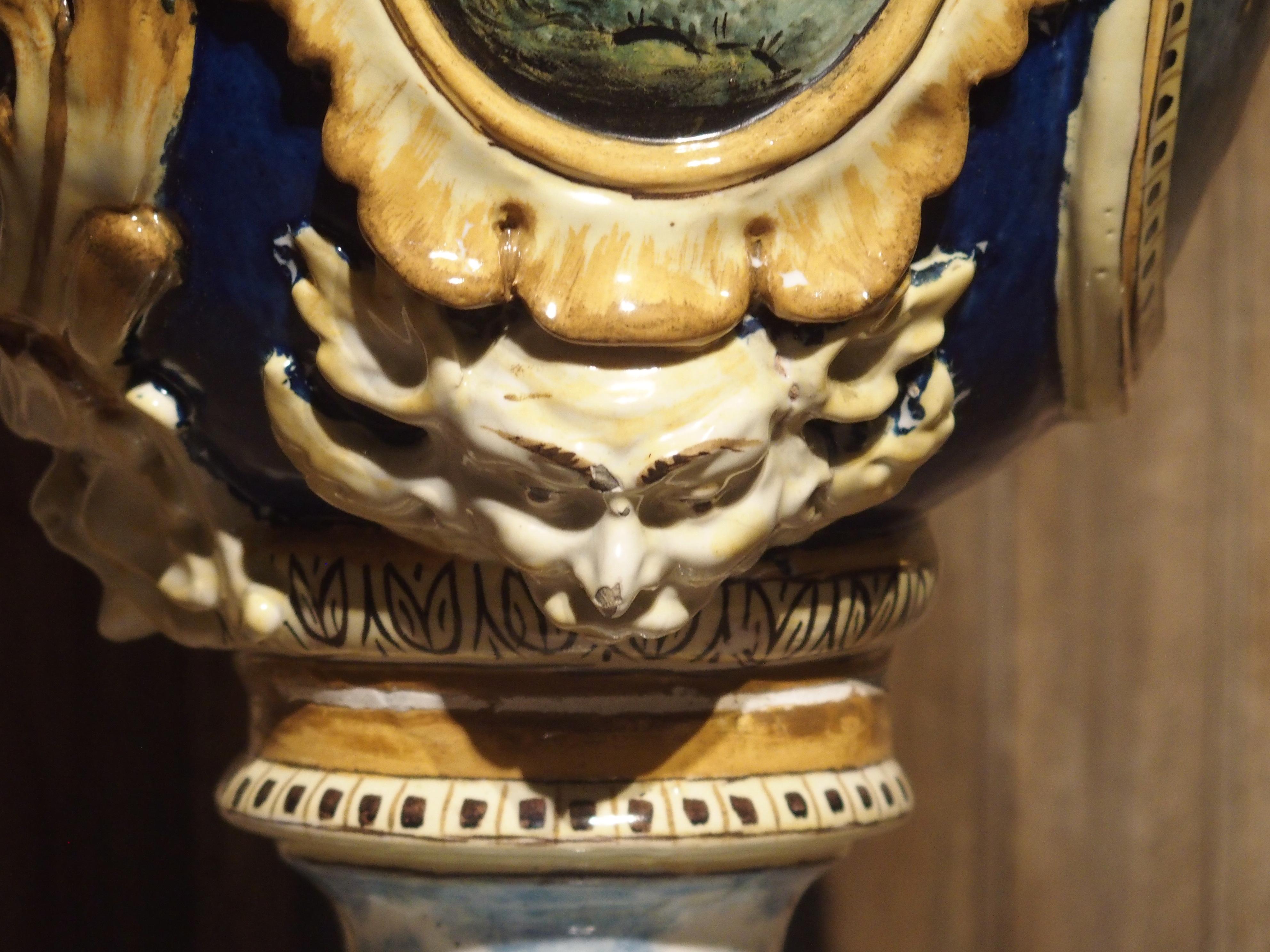 19th Century Italian Majolica Fountain Body/Vase For Sale 7