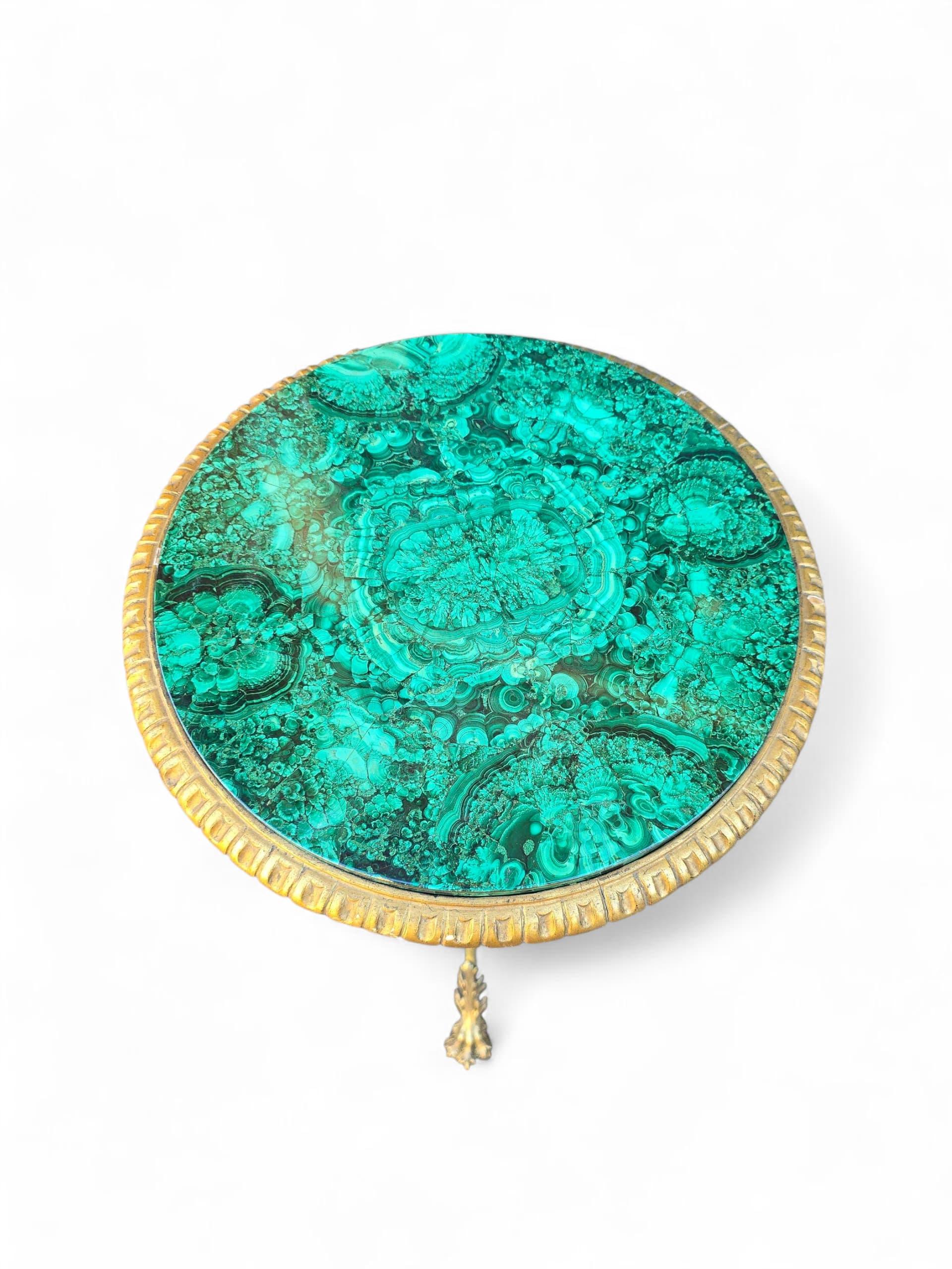 Début du 20ème siècle Table italienne du XIXe siècle en malachite et bronze doré en vente