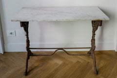 19th Century Italian Carrara Marble and Iron Console from Lucca – Indoor/Outdoor