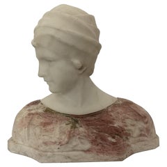 19th Century Italian Marble Bust of a Lady by Guglielmo Pugi