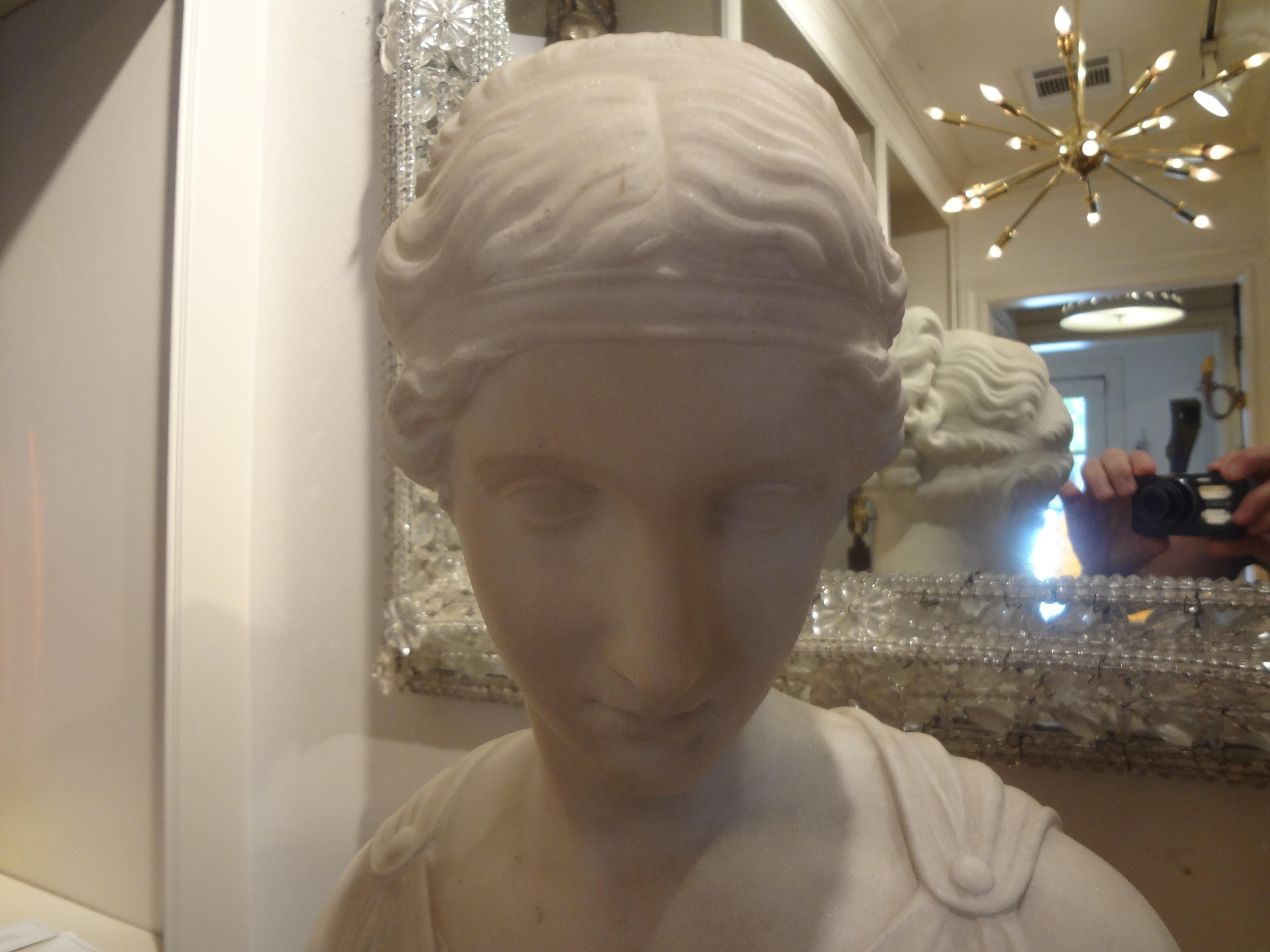 Classical Greek 19th Century Italian Marble Bust of Aphrodite For Sale