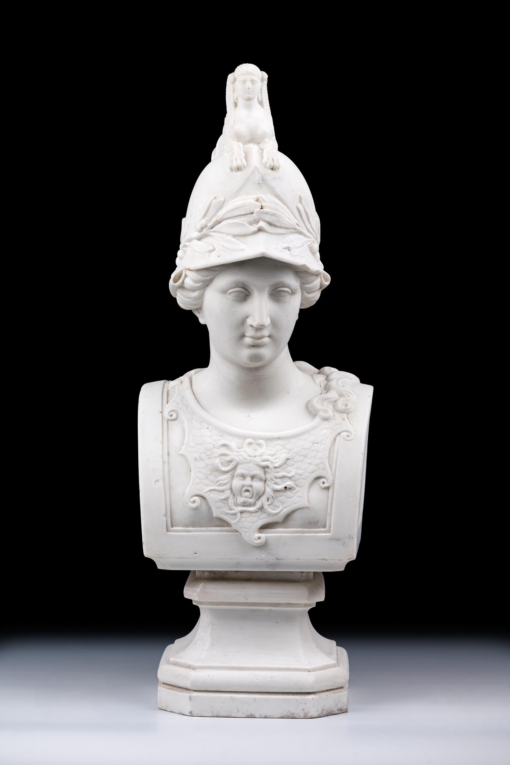 19th Century Italian Marble Bust Of Minerva Giustiniani / Athena Giustiniani 4