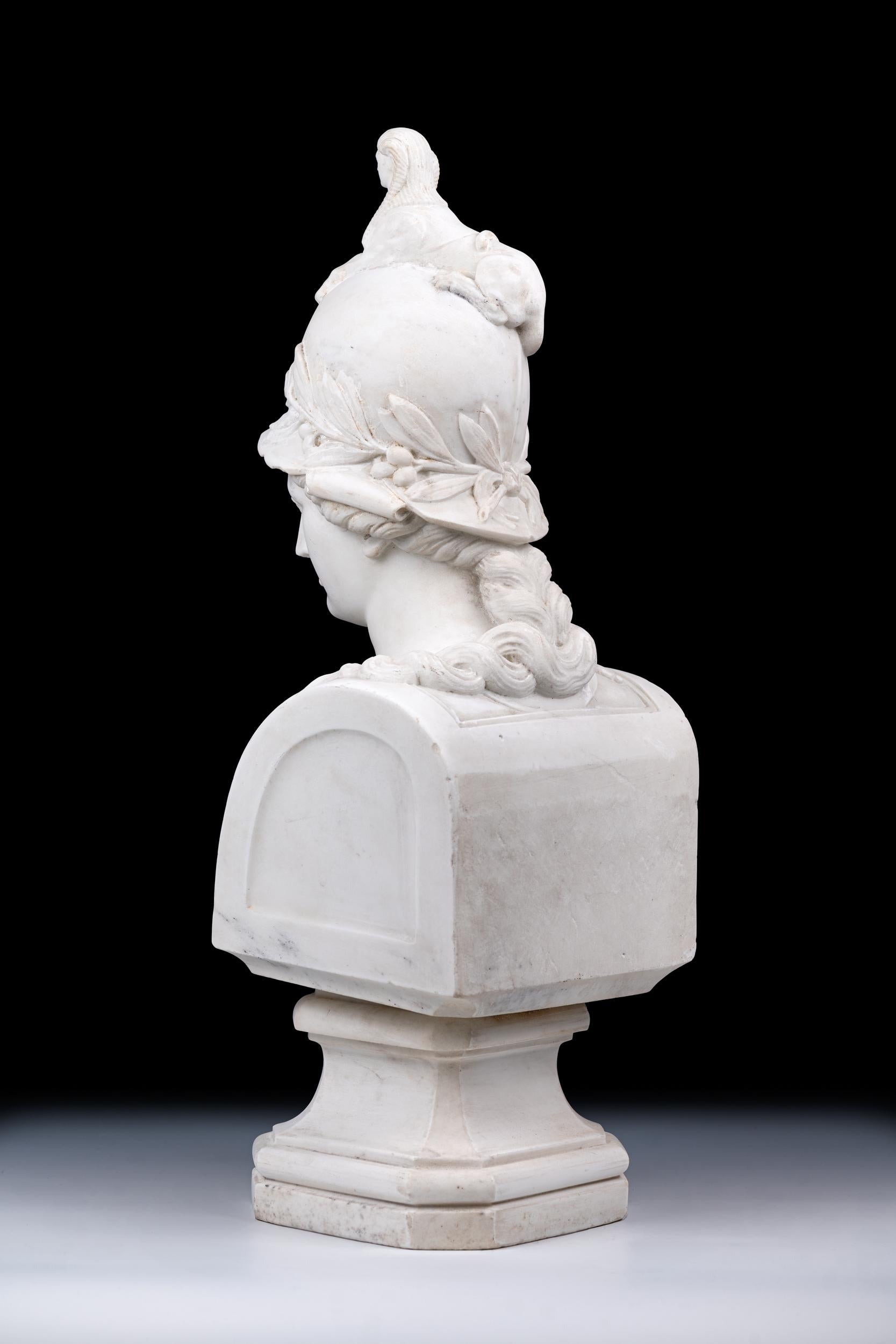 19th Century Italian Marble Bust Of Minerva Giustiniani / Athena Giustiniani 1