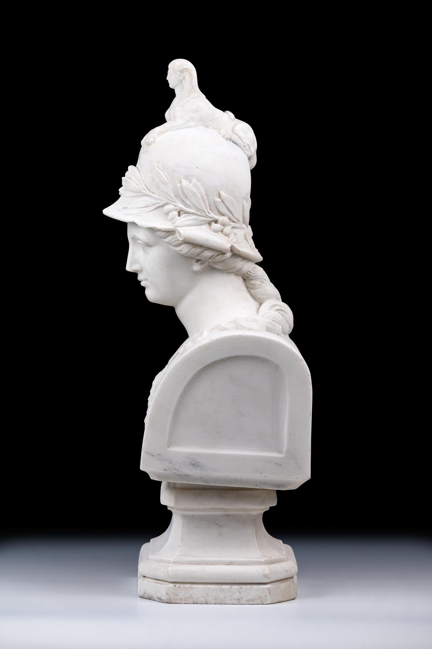 19th Century Italian Marble Bust Of Minerva Giustiniani / Athena Giustiniani 2