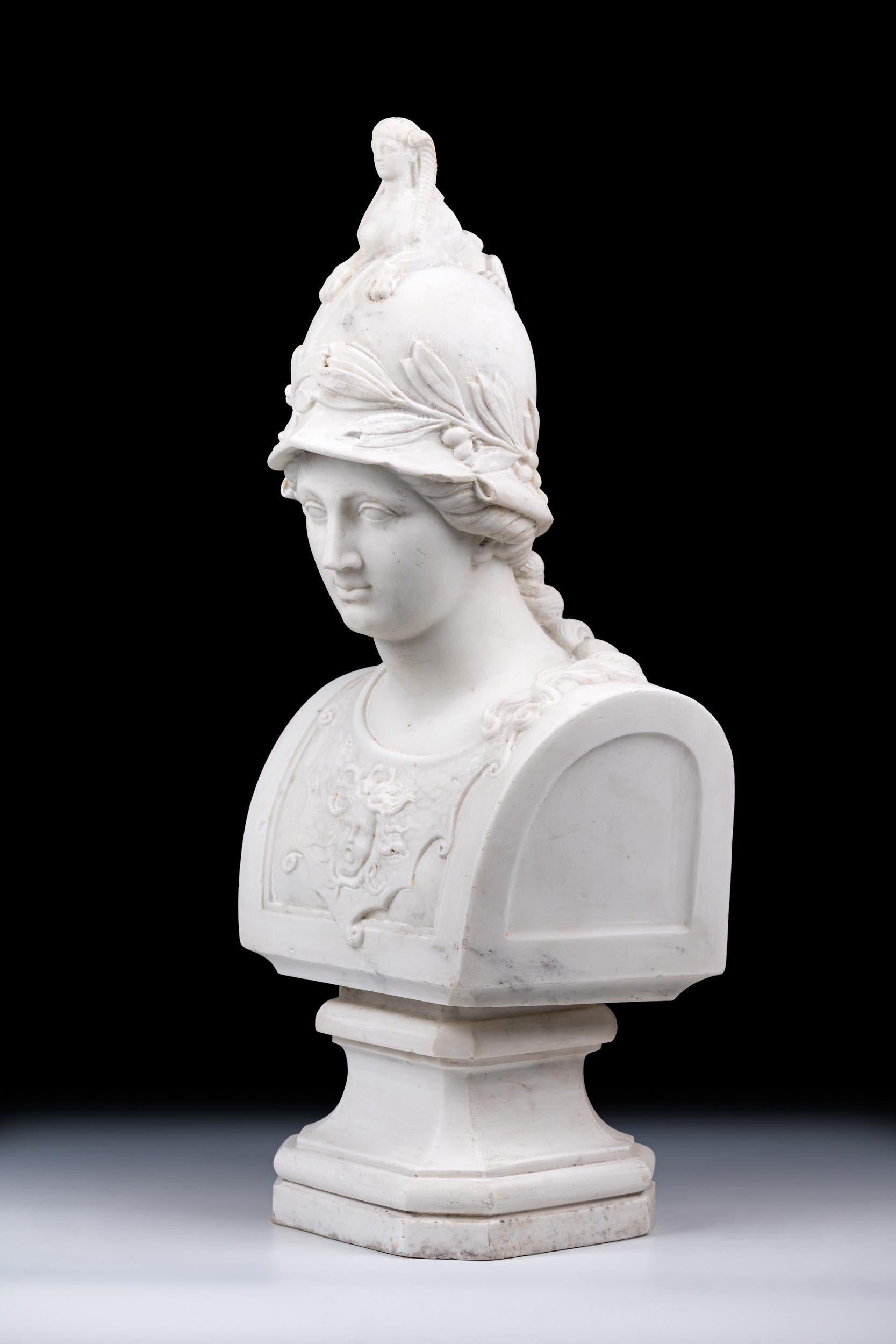 19th Century Italian Marble Bust Of Minerva Giustiniani / Athena Giustiniani 3