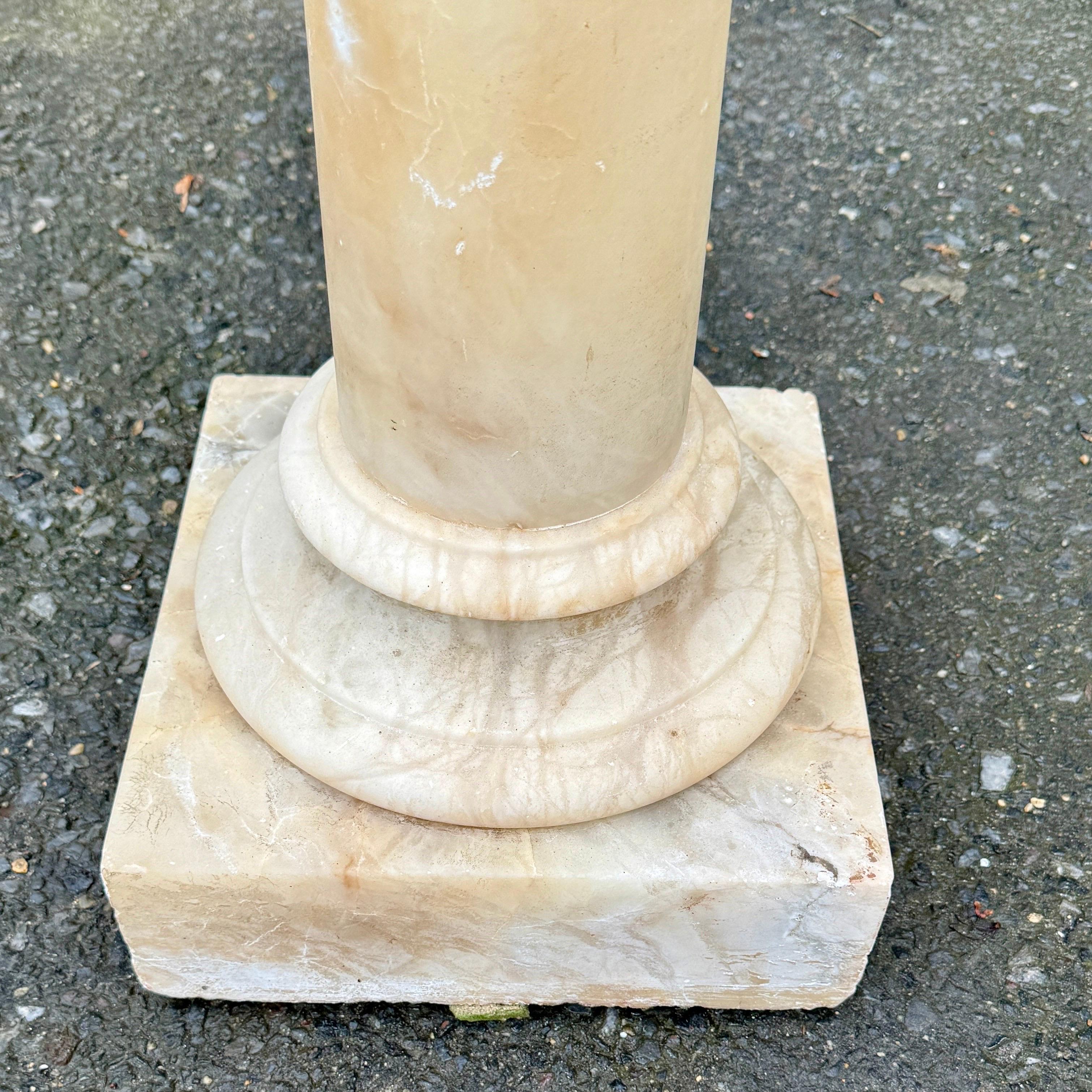 19th Century Italian Marble Bust on Column Pedestal Base For Sale 1