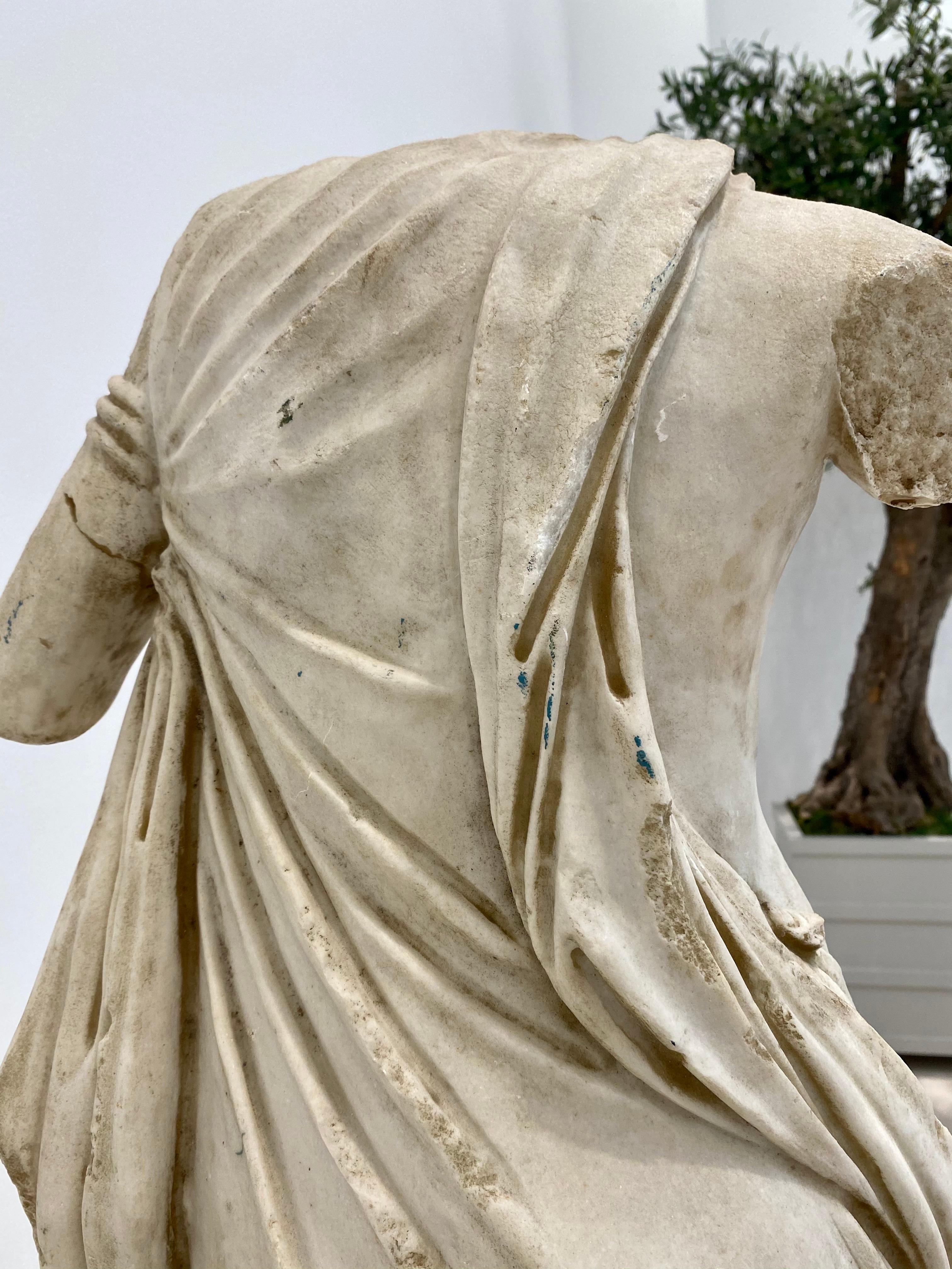 19th Century Italian Marble Female Torso on Steel Museum Mount 7