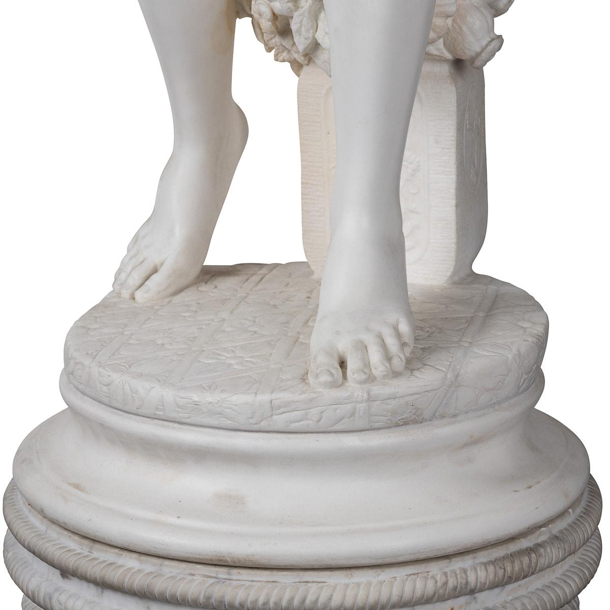 19th Century Italian Marble Figure Of A Nude, Adolfo Cipriani (1880-1930) For Sale 7