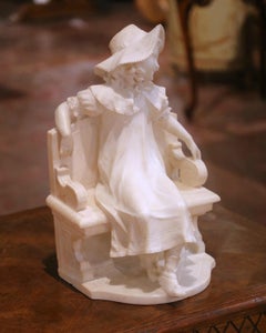 19th Century Italian Marble Figure of Young Girl in the Manner of Fiaschi