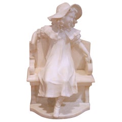 19th Century Italian Marble Figure of Young Girl in the Manner of Fiaschi