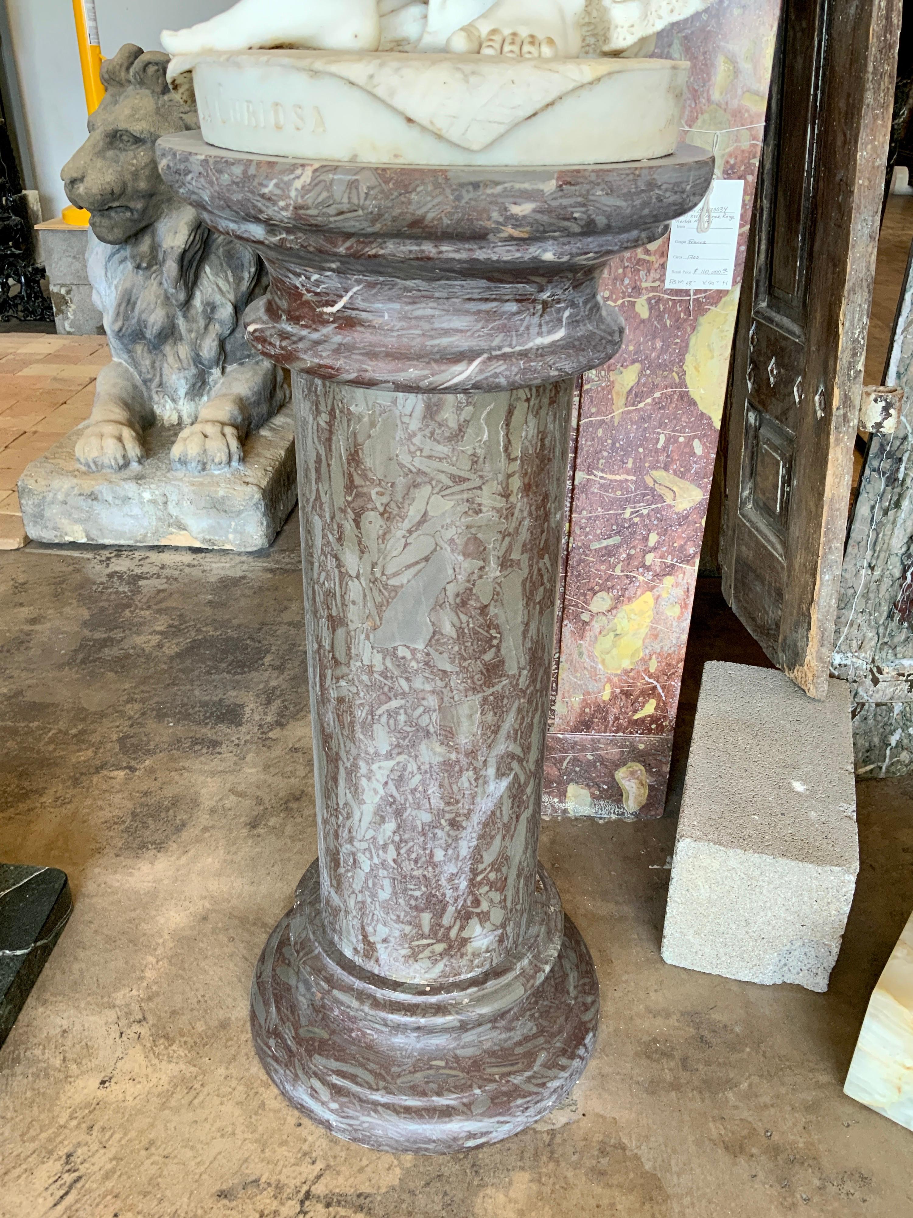 This pedestal origins from Italy, circa 1890.

Made with Italian marble.

 