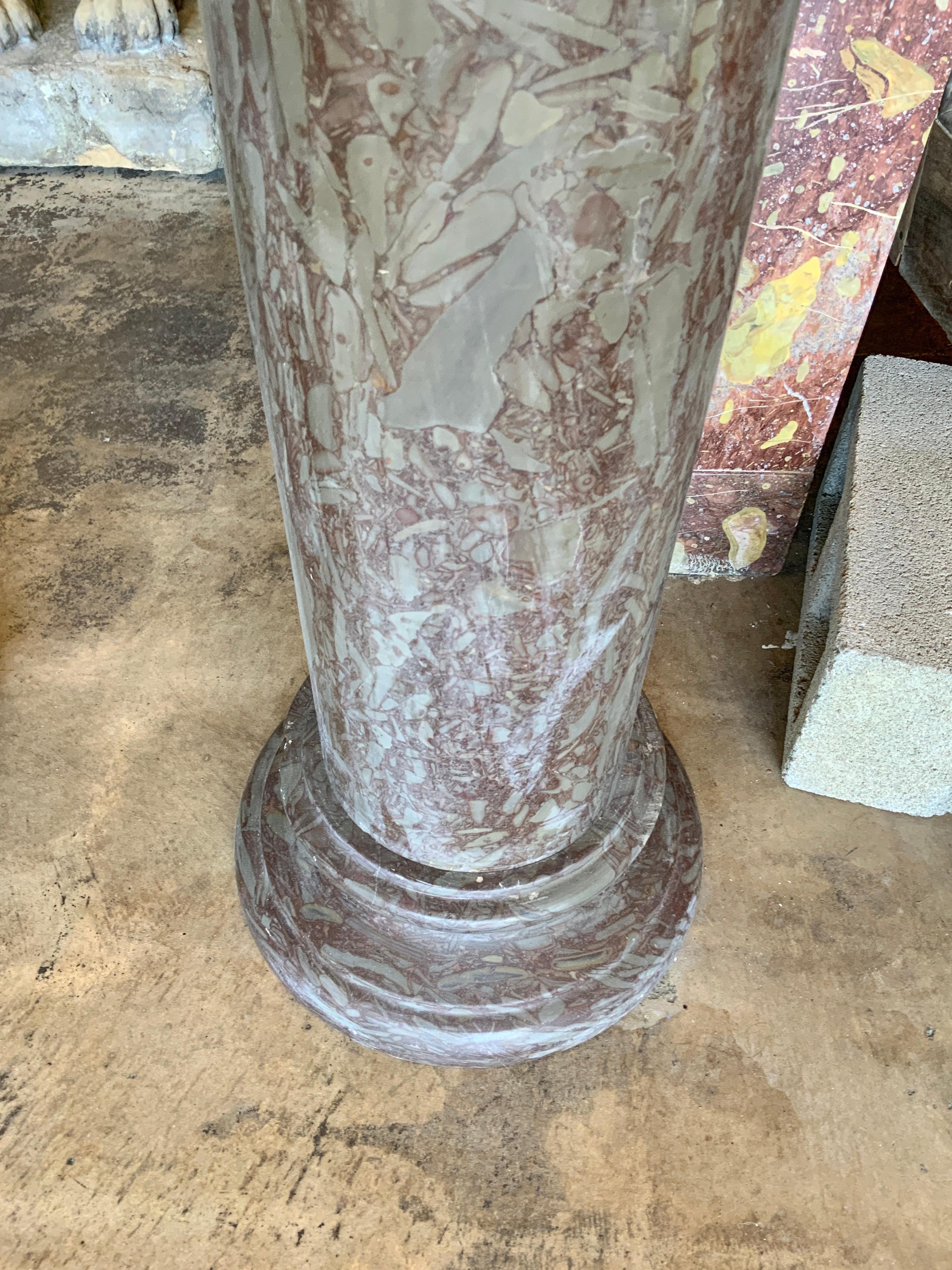 19th Century Italian Marble Pedestal In Good Condition For Sale In Dallas, TX