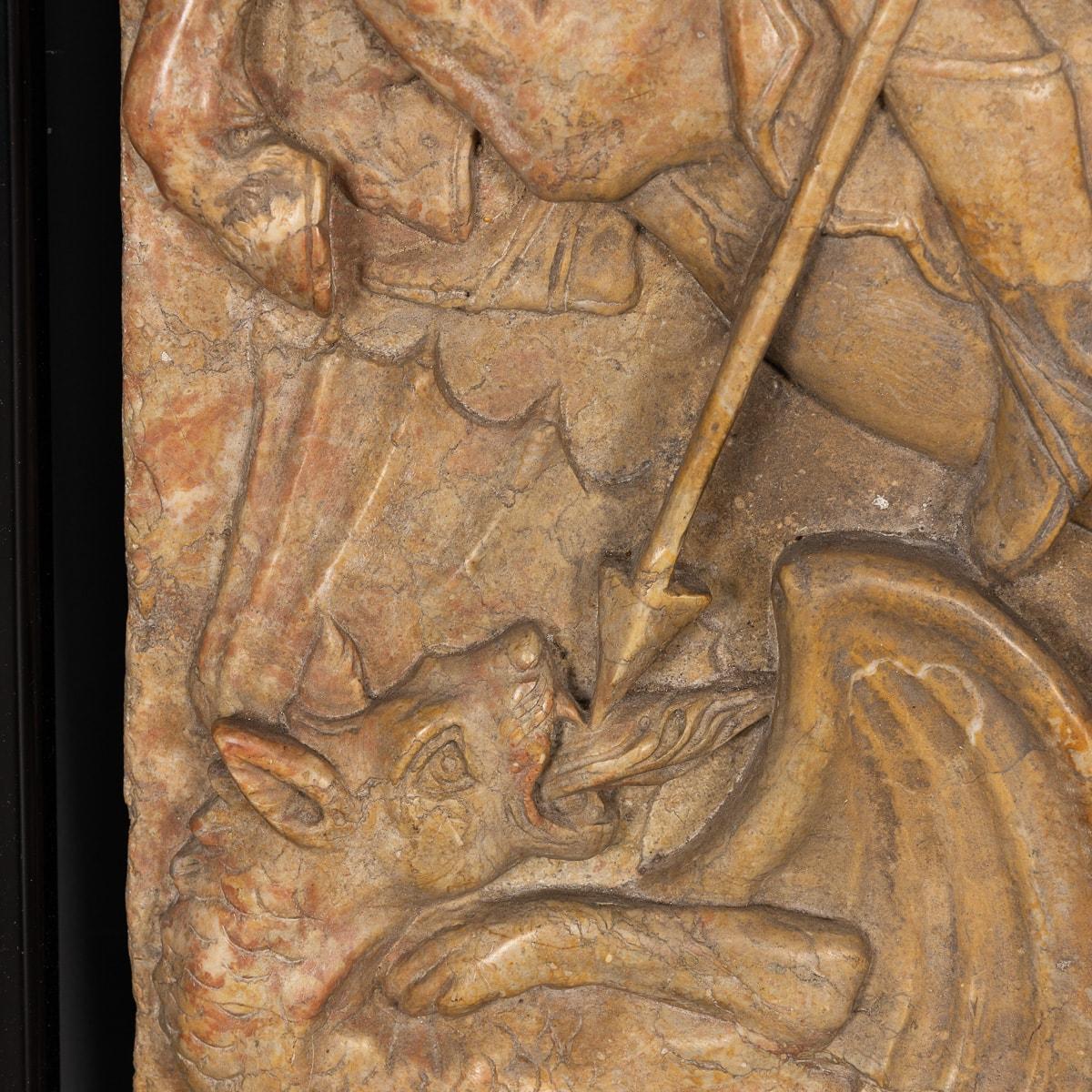 19th Century Italian Marble Plaque of George Slaying the Dragon, C.1870 For Sale 8