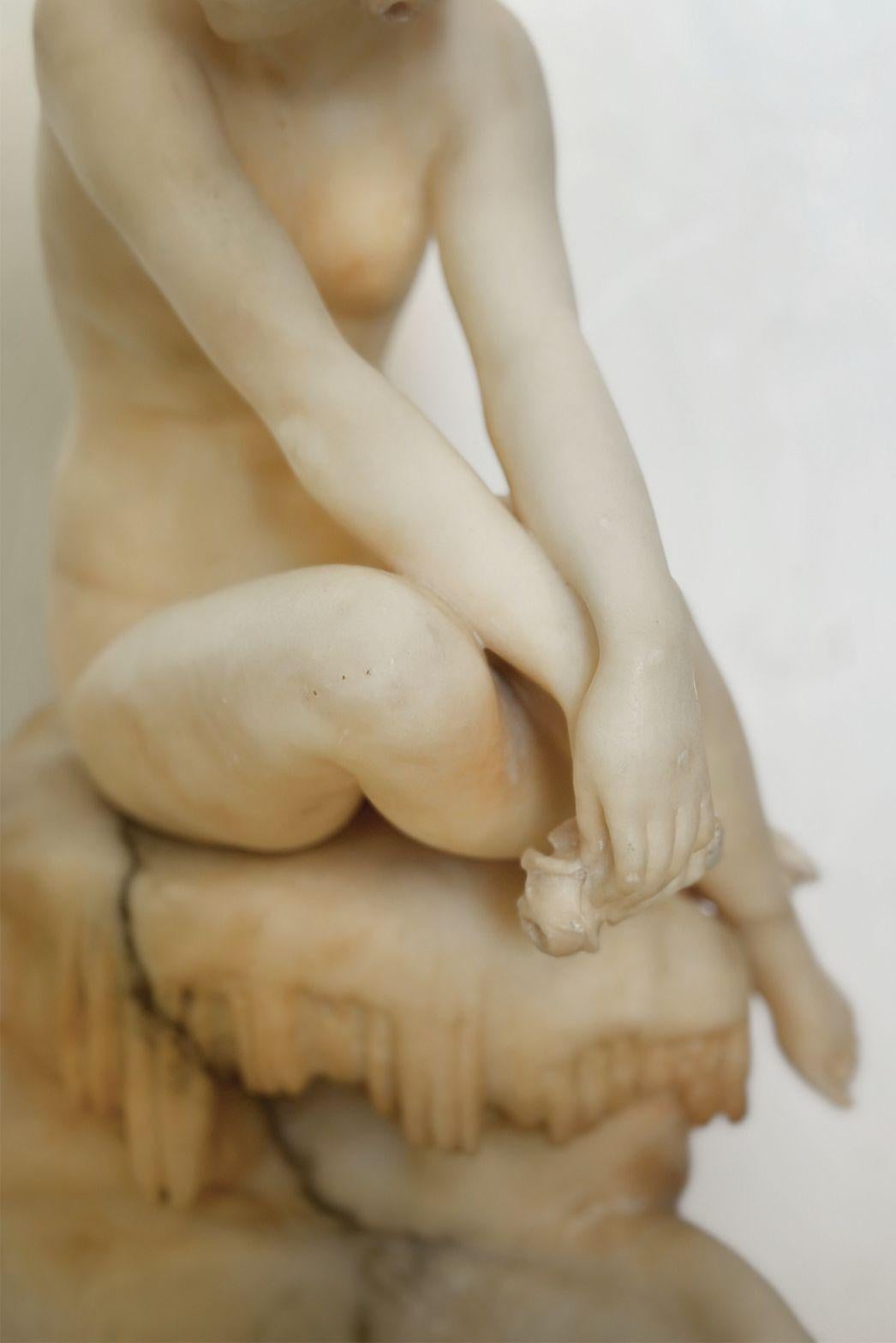 XIXe siècle Lampe sculpturale italienne en marbre du 19e siècle en vente