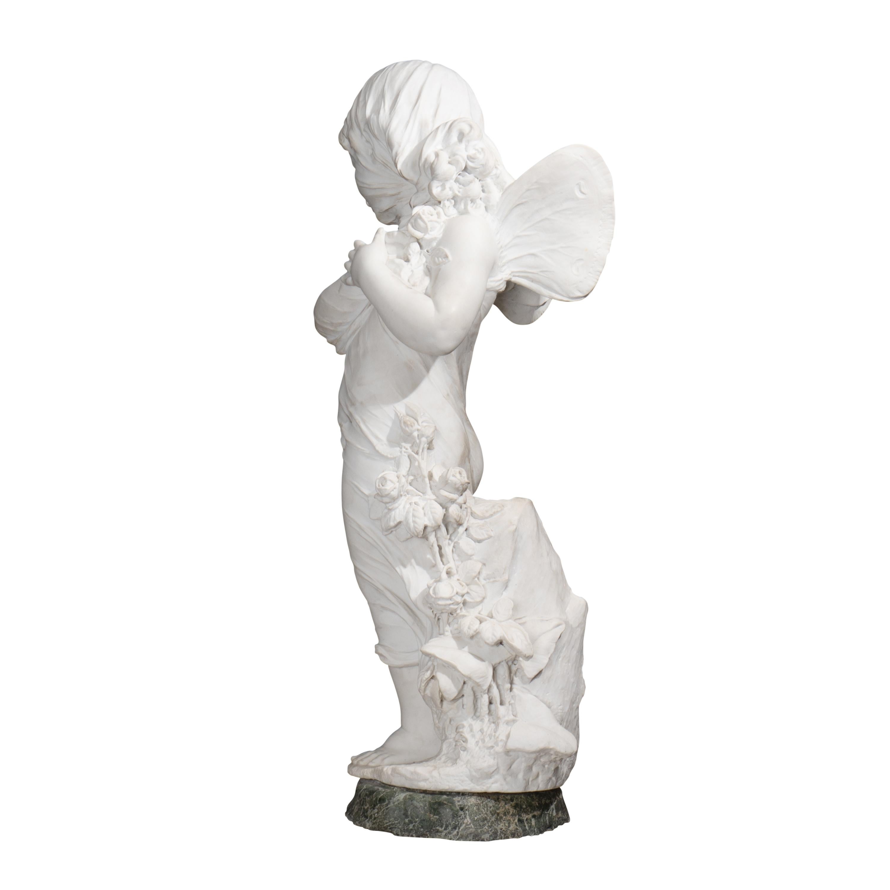 19th Century Italian Marble Sculpture of Cupid Veiled by Orazio Andreoni  For Sale 4