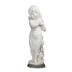 19th Century Italian Marble Sculpture of Cupid Veiled by Orazio Andreoni