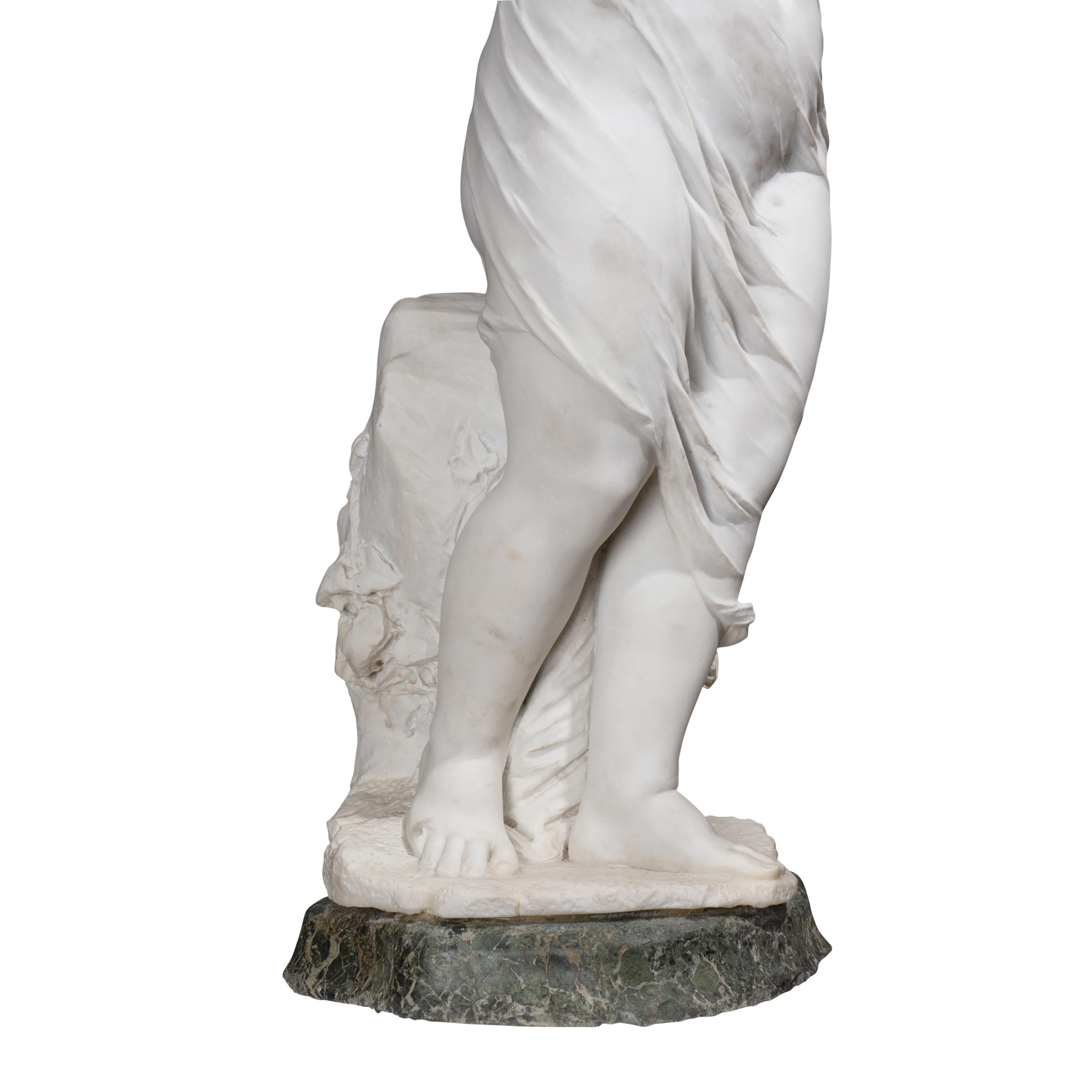 19th Century Italian Marble Sculpture of Cupid Veiled by Orazio Andreoni  For Sale 2