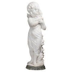 19th Century Italian Marble Sculpture of Cupid Veiled by Orazio Andreoni 