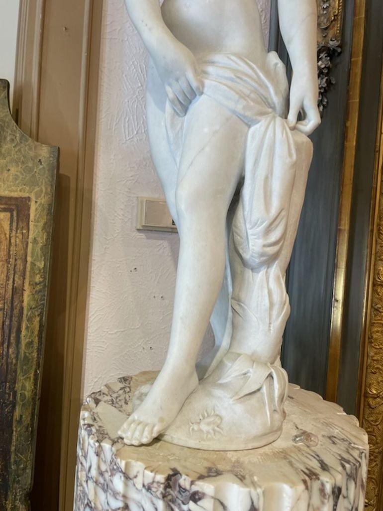Italienische Marmorstatue der Venus aus dem 19. Jahrhundert im Zustand „Gut“ im Angebot in Dallas, TX