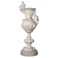 19th Century Italian Marble Vase Decorated with an Eagle, C.1890