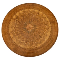 19th Century Italian Marquetry Pedestal Center Table, Gueridon, Entry Table