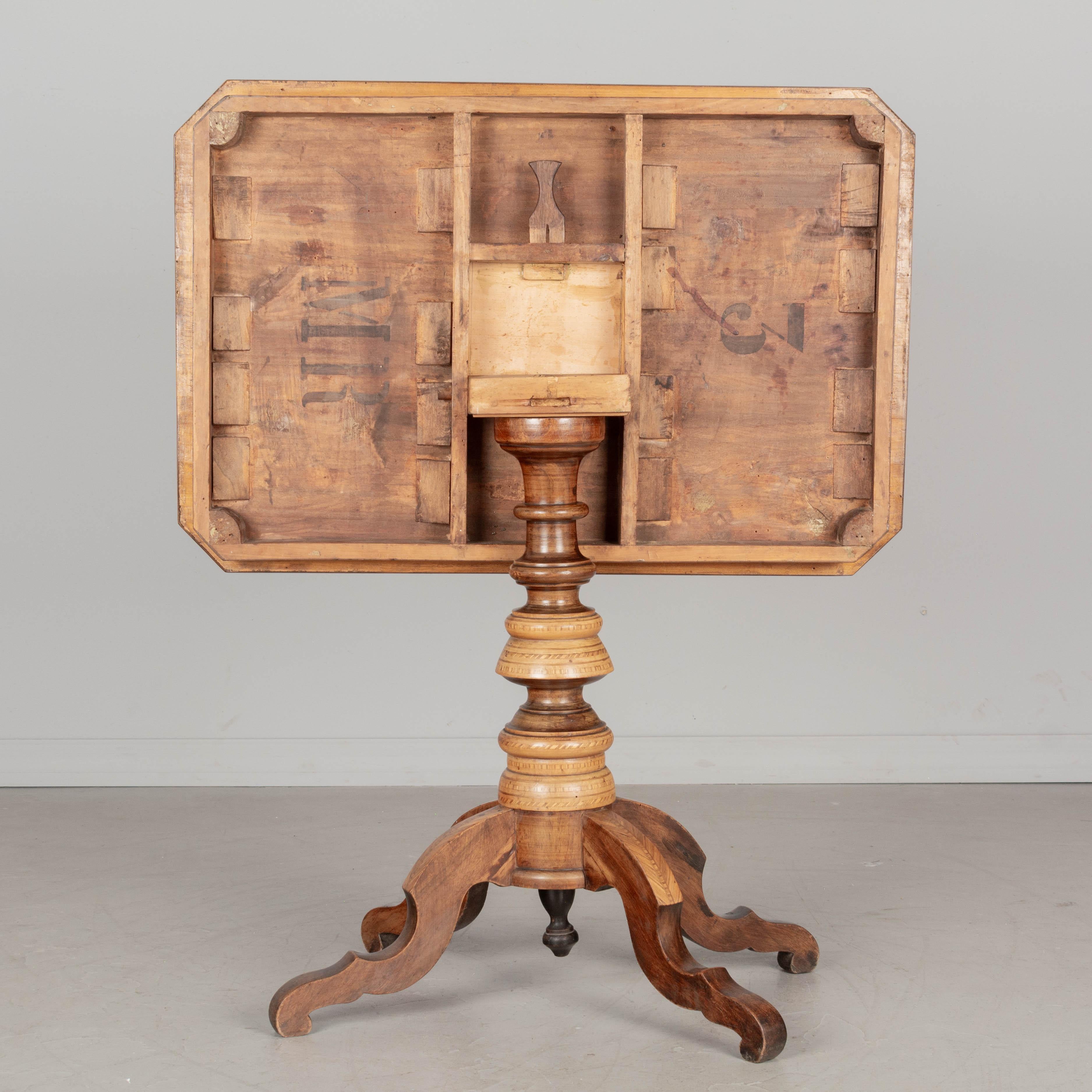 19th Century Italian Marquetry Tilt-Top Center Table For Sale 4