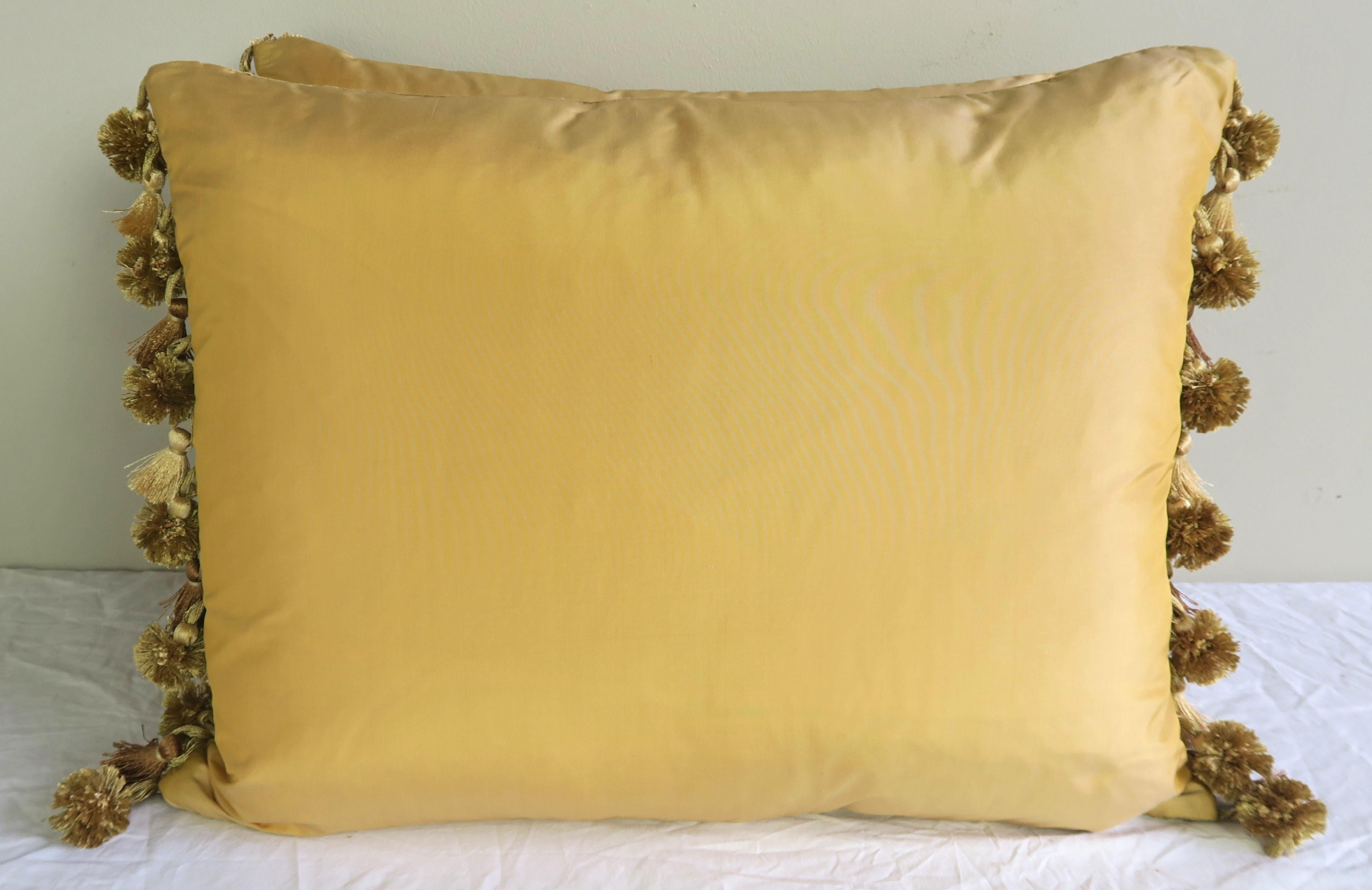19th Century Italian Metallic Appliqued Velvet Pillows, Pair 1
