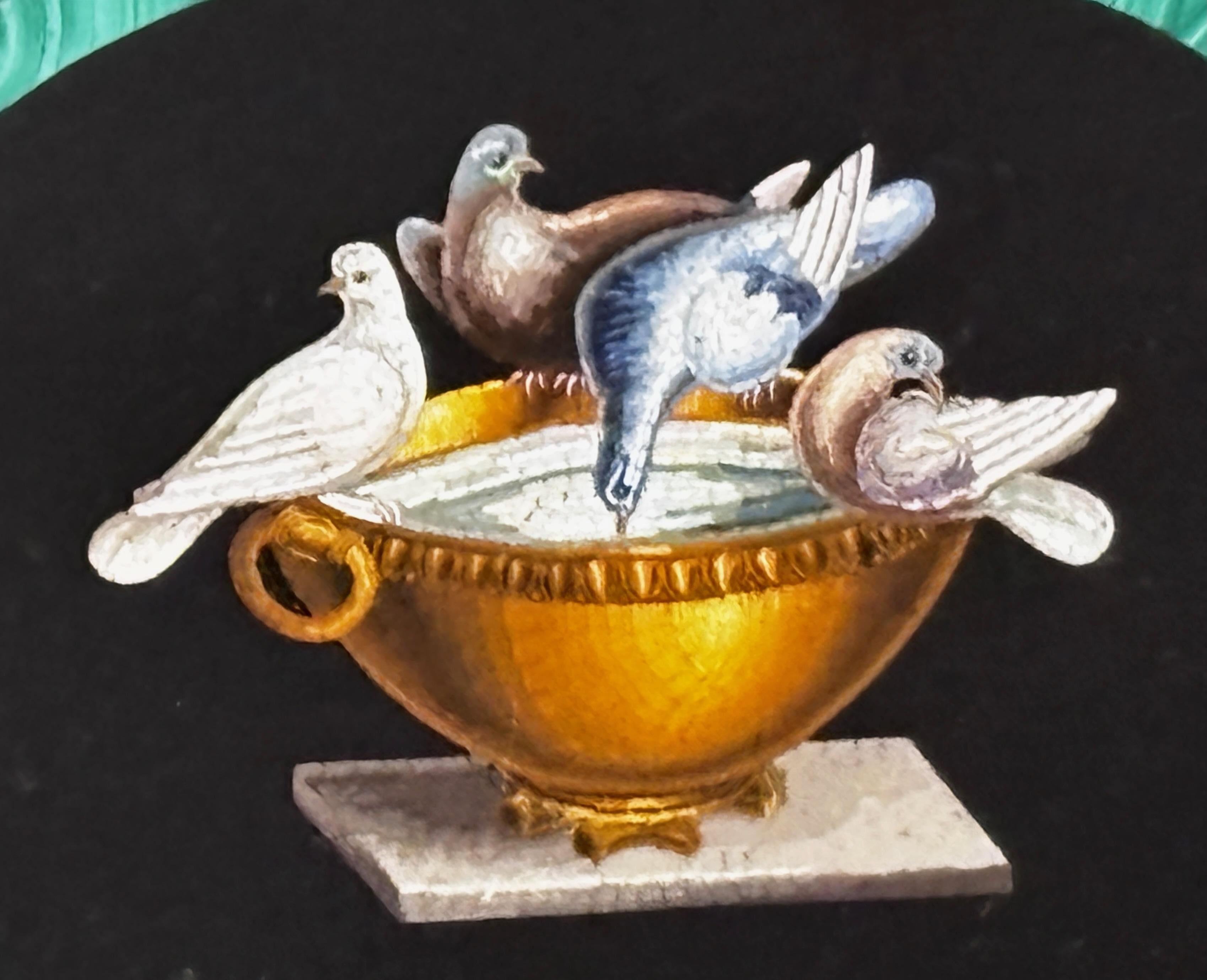 19. Jahrhundert Italienisch Mikro Mosaik Grand Tour Briefbeschwerer The Doves Of Pliny im Zustand „Gut“ im Angebot in San Francisco, CA