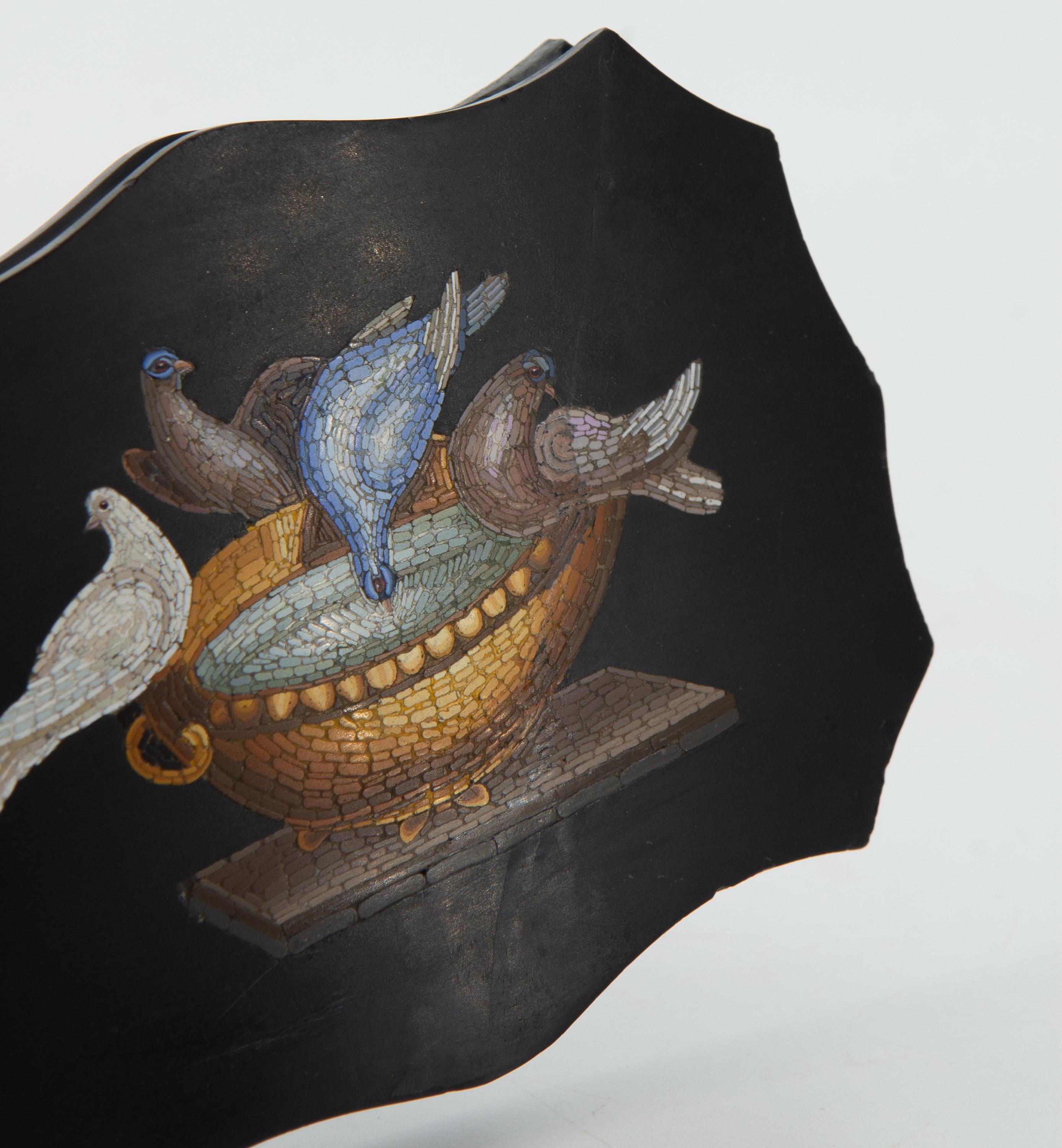 19. Jahrhundert Italienisch Mikro Mosaik Grand Tour Briefbeschwerer The Doves Of Pliny im Angebot 5