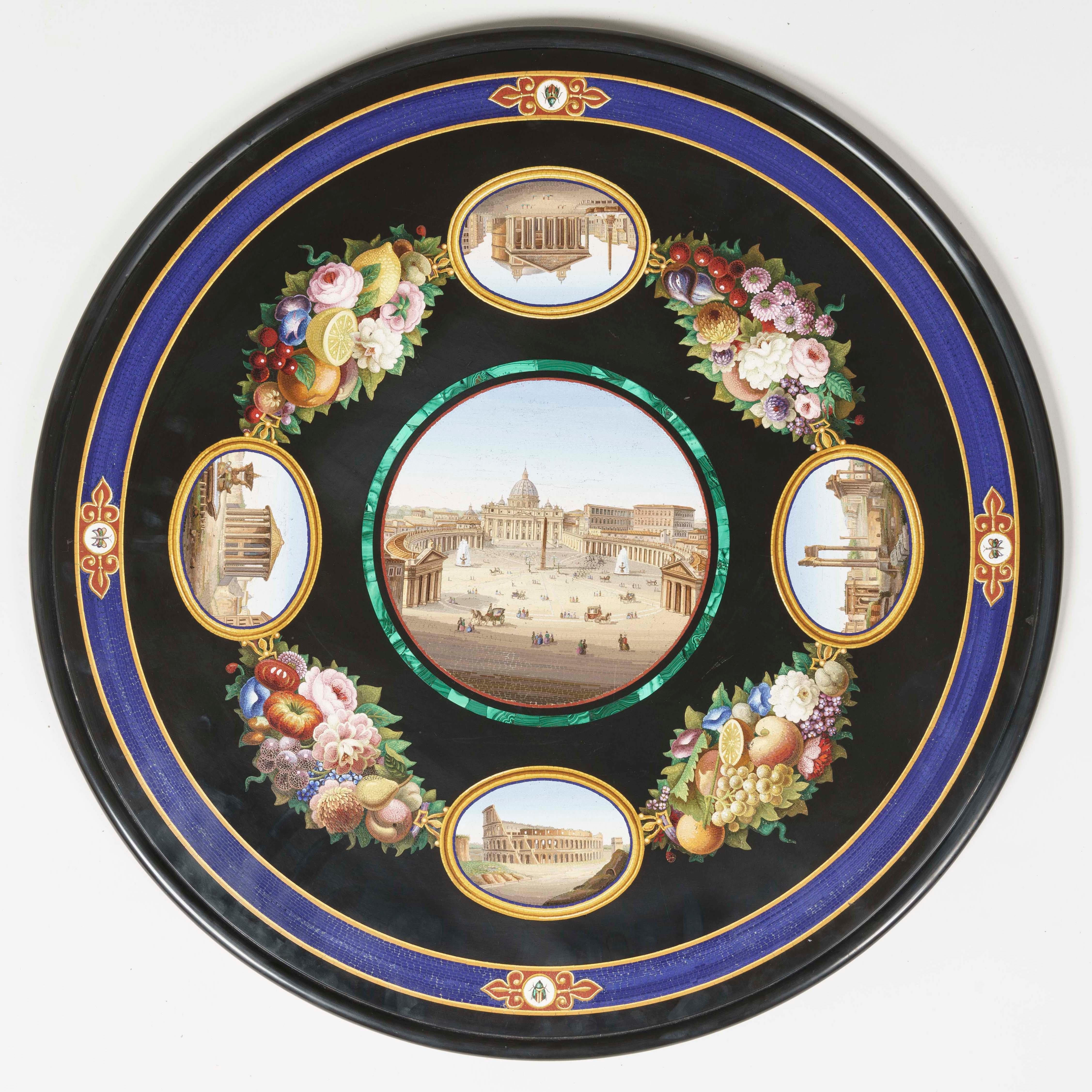Table Grand Tour italienne du 19ème siècle en micro-mosaïque attribuée à Roccheggiani Bon état - En vente à London, GB