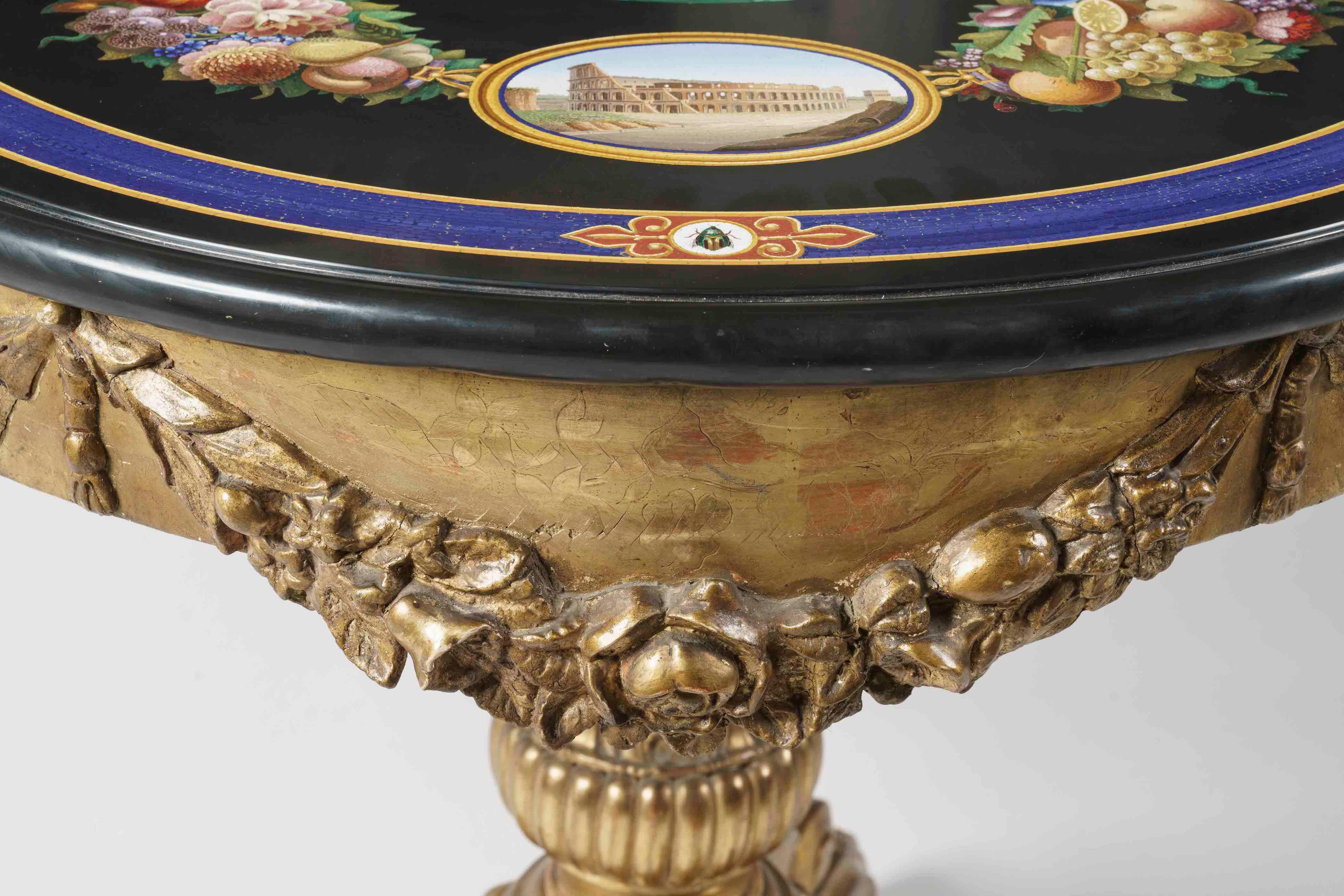 Malachite 19th Century Italian Micro-Mosaic Grand Tour Table Attributed to Roccheggiani For Sale