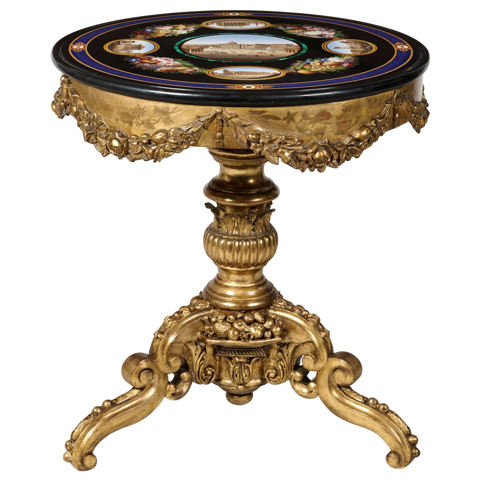 Table Grand Tour italienne du 19ème siècle en micro-mosaïque attribuée à Roccheggiani en vente