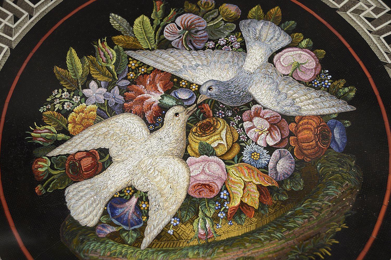 Inlay 19th Century Italian Micro Mosaic Table For Sale