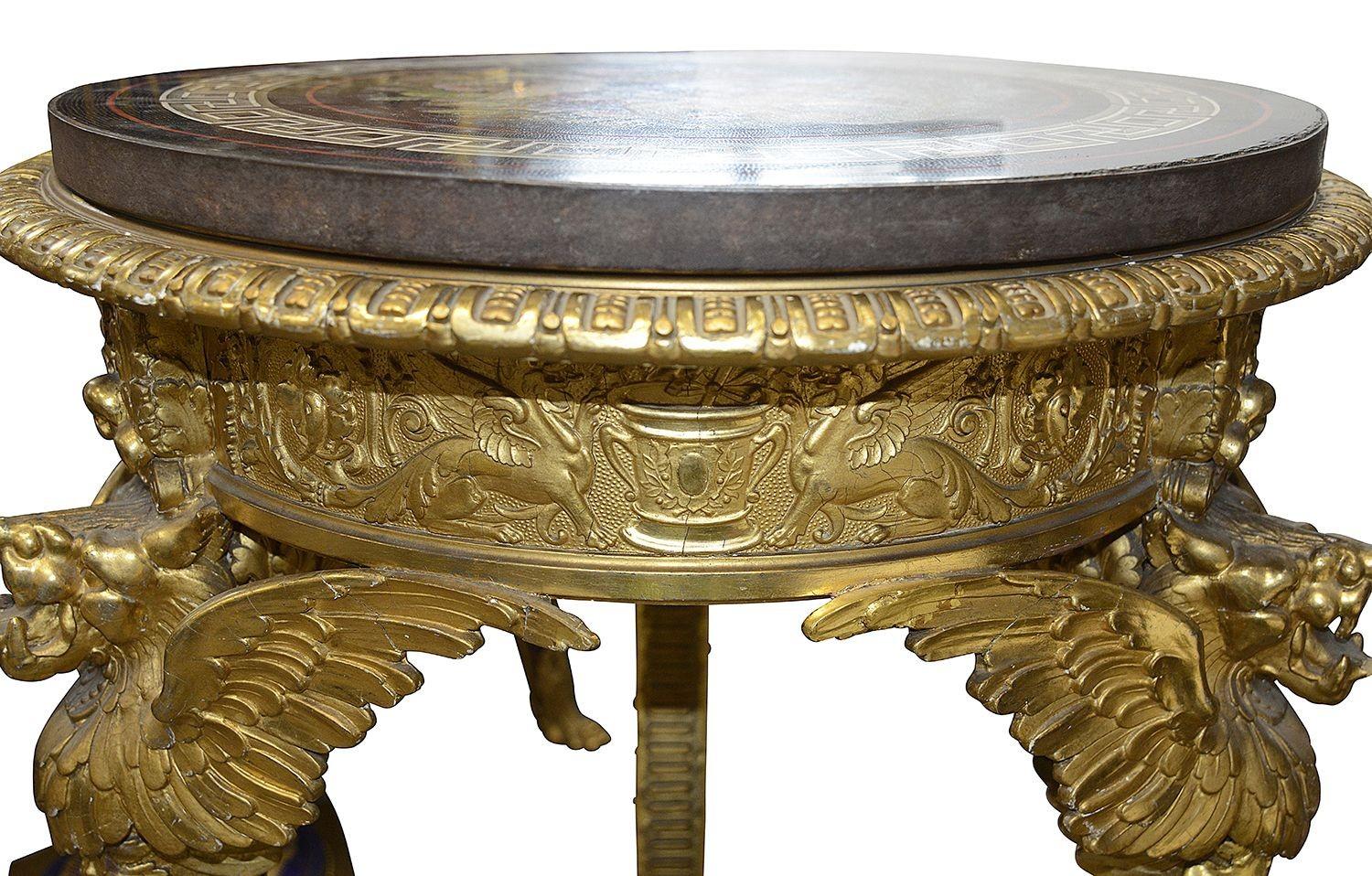 Marbre Table en micro-mosaïque italienne du XIXe siècle en vente