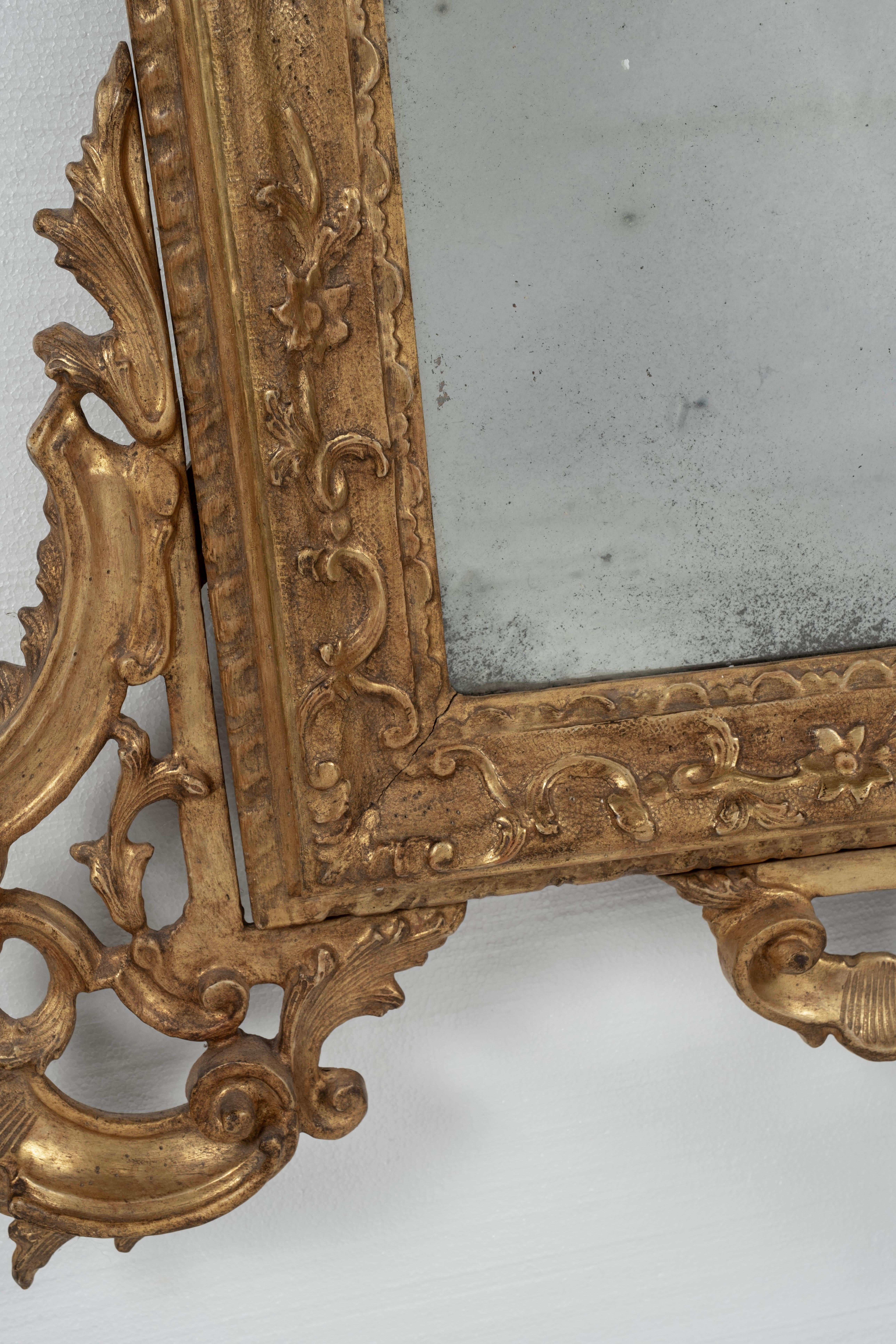 Mercury Glass 19th Century Italian Mirror For Sale