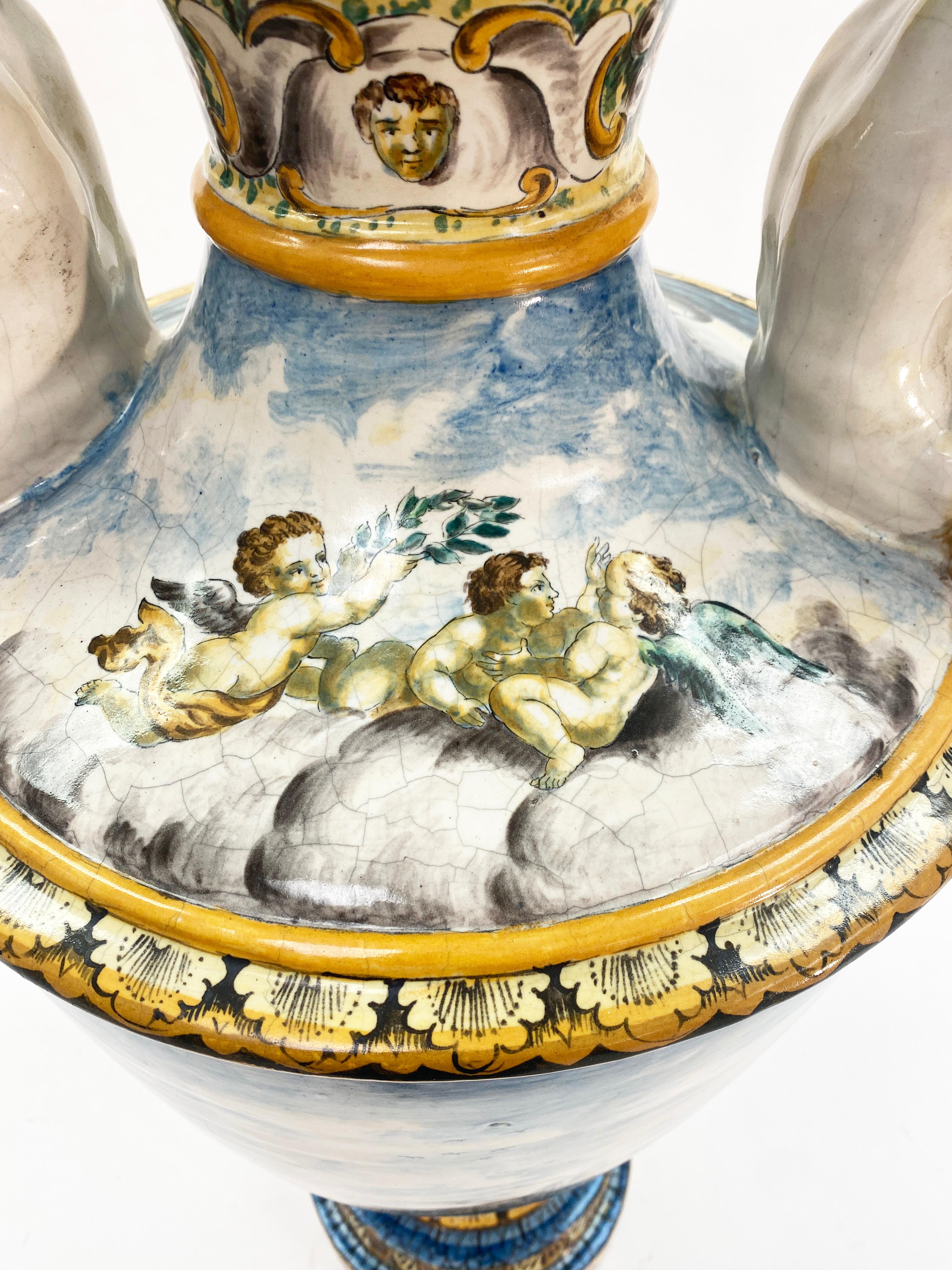 19th Century Italian Mojalica Monumental Urn For Sale 1