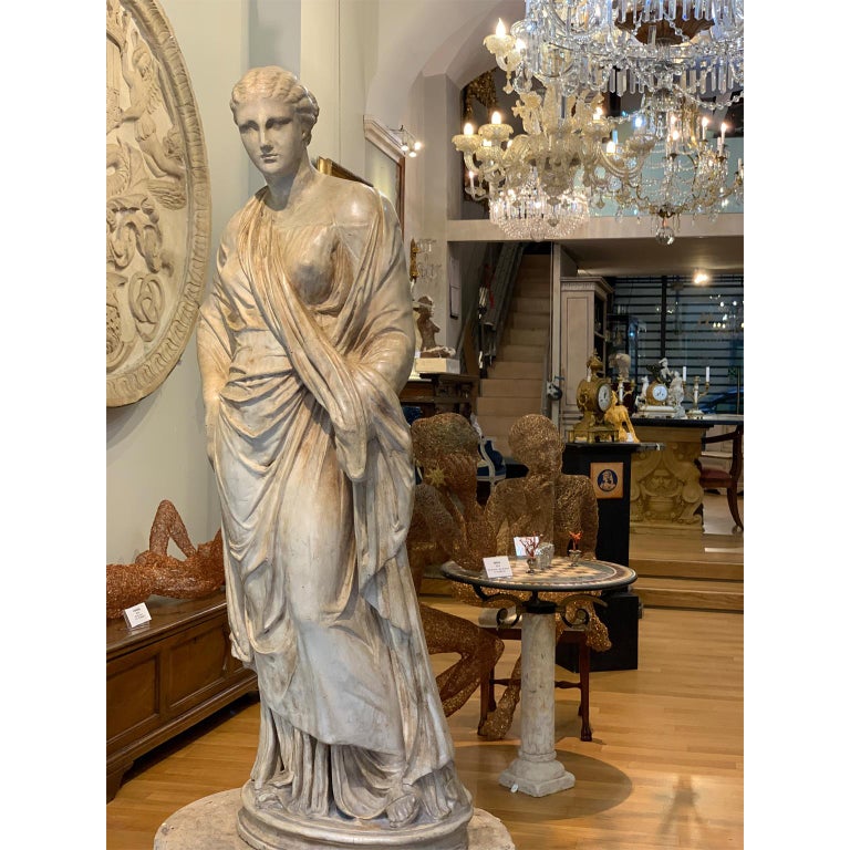 19th Century Italian Monumental Signa Terracotta Venere Figure Renassance Style For Sale 5