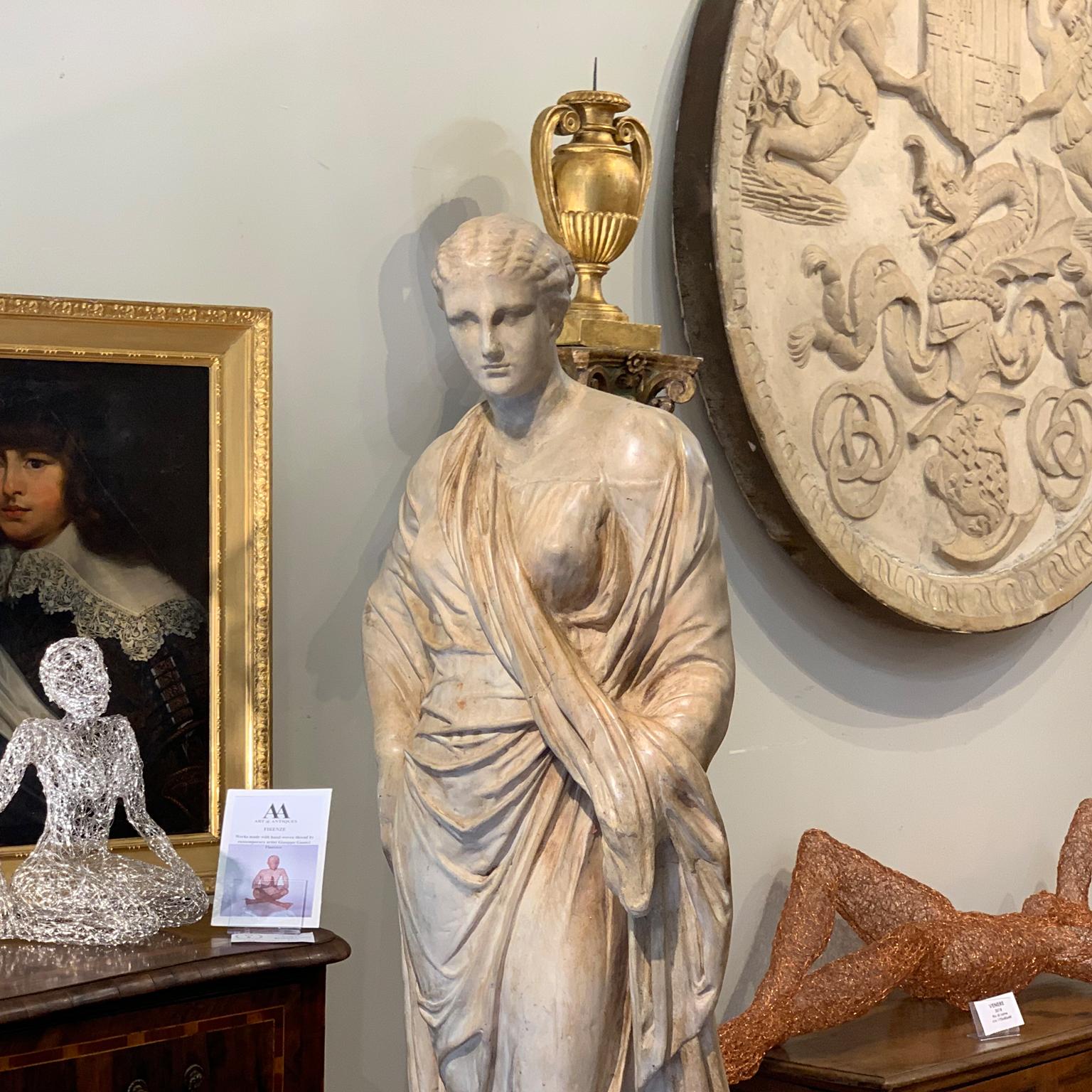 19th Century Italian Monumental Signa Terracotta Venere Figure Renassance Style For Sale 6
