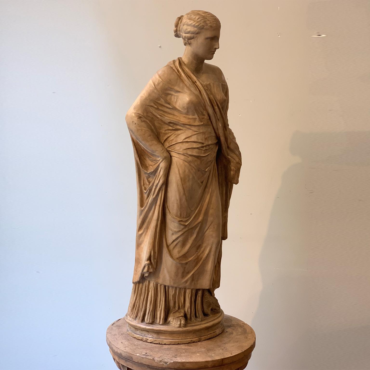 19th Century Italian Monumental Signa Terracotta Venere Figure Renassance Style For Sale 8