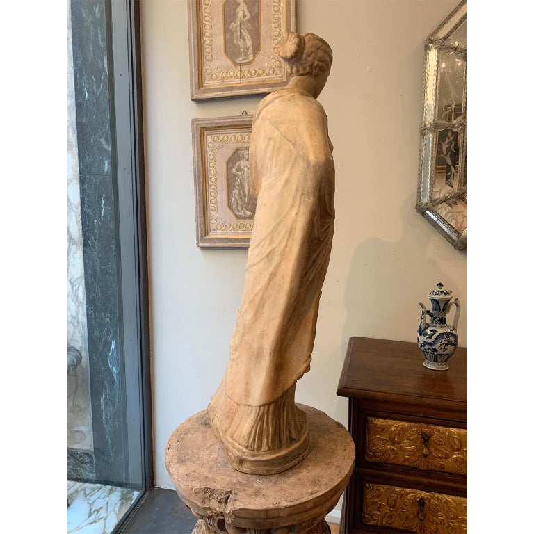 19th Century Italian Monumental Signa Terracotta Venere Figure Renassance Style For Sale 2