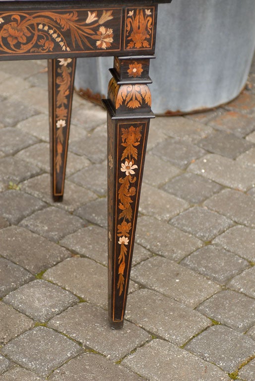 19th Century Italian Mother of Pearl and Ebony Inlaid Center Table or Console 4