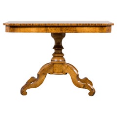 19th Century Italian Napoleon III Style Inlay Walnut Sorrento Pedestal Table