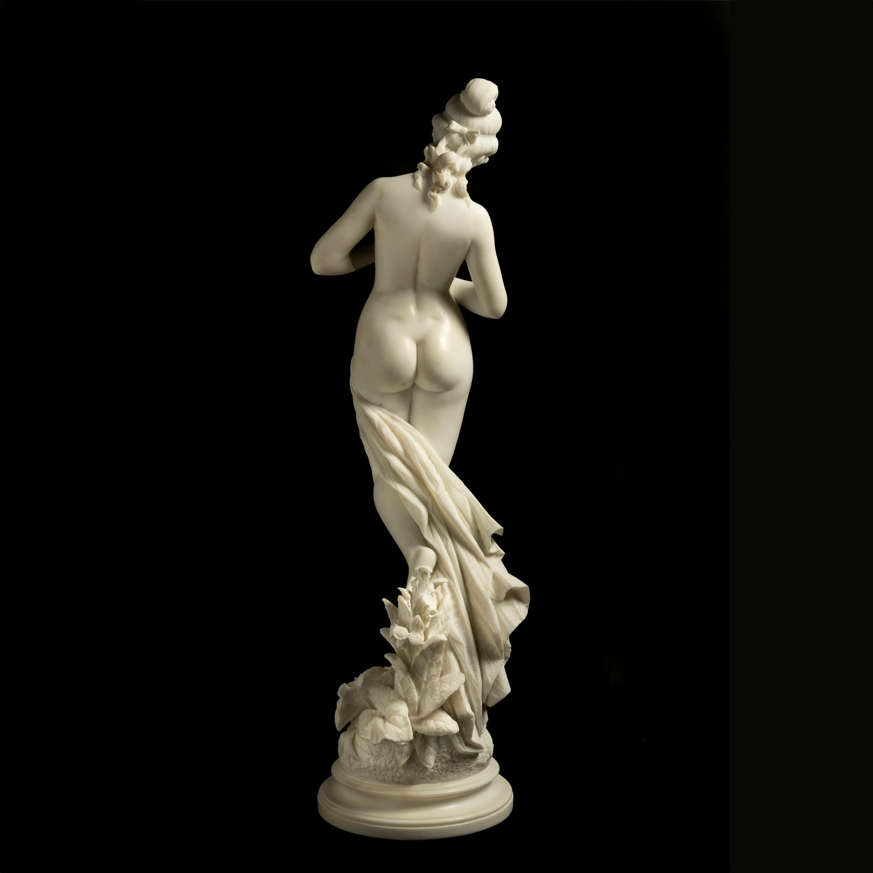 19th Century Italian Nearly Life-Size Marble Sculpture of Pandora by F. Andreini For Sale 3