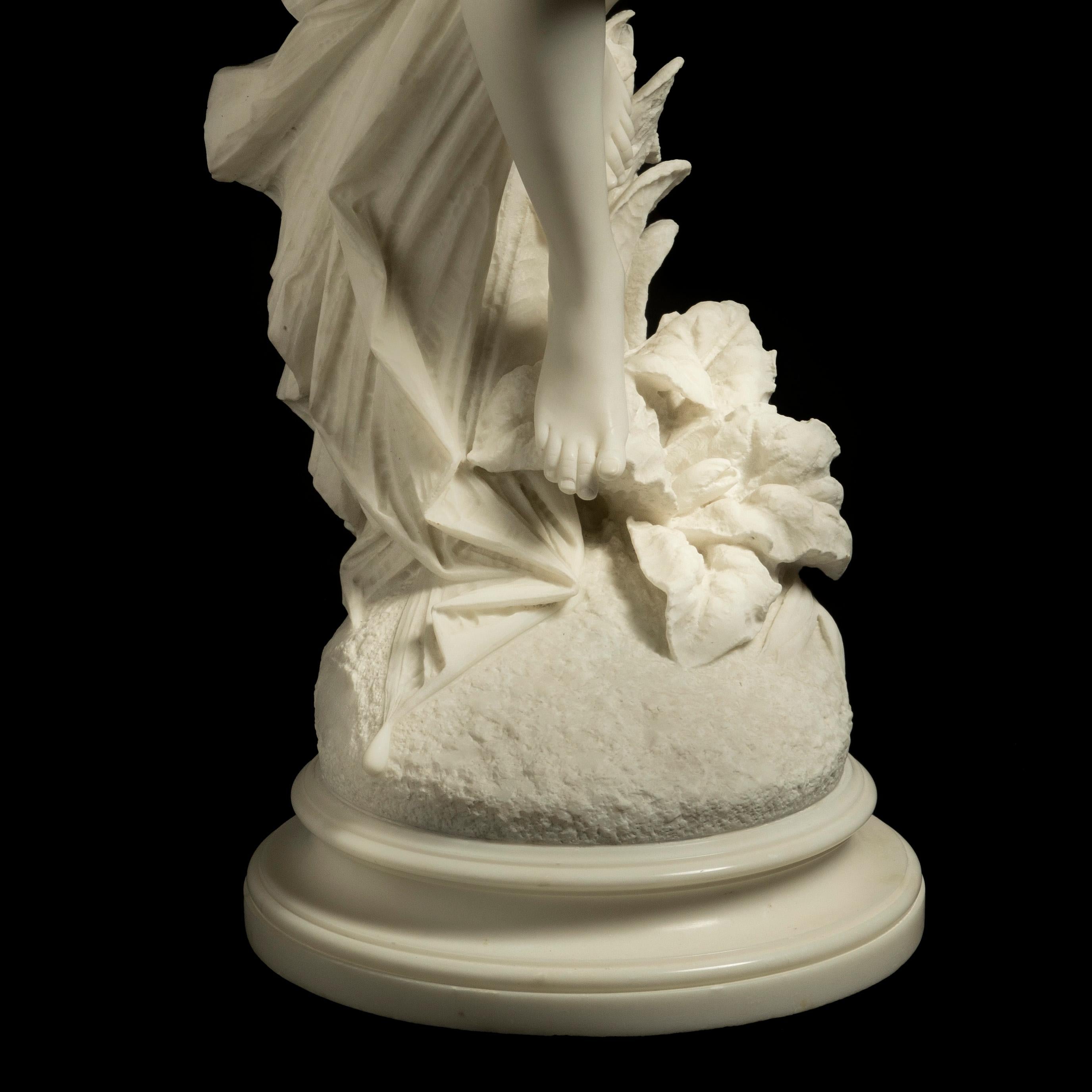 Sculpture italienne en marbre de Pandora du 19e siècle, presque grandeur nature, par F. Andreini en vente 4
