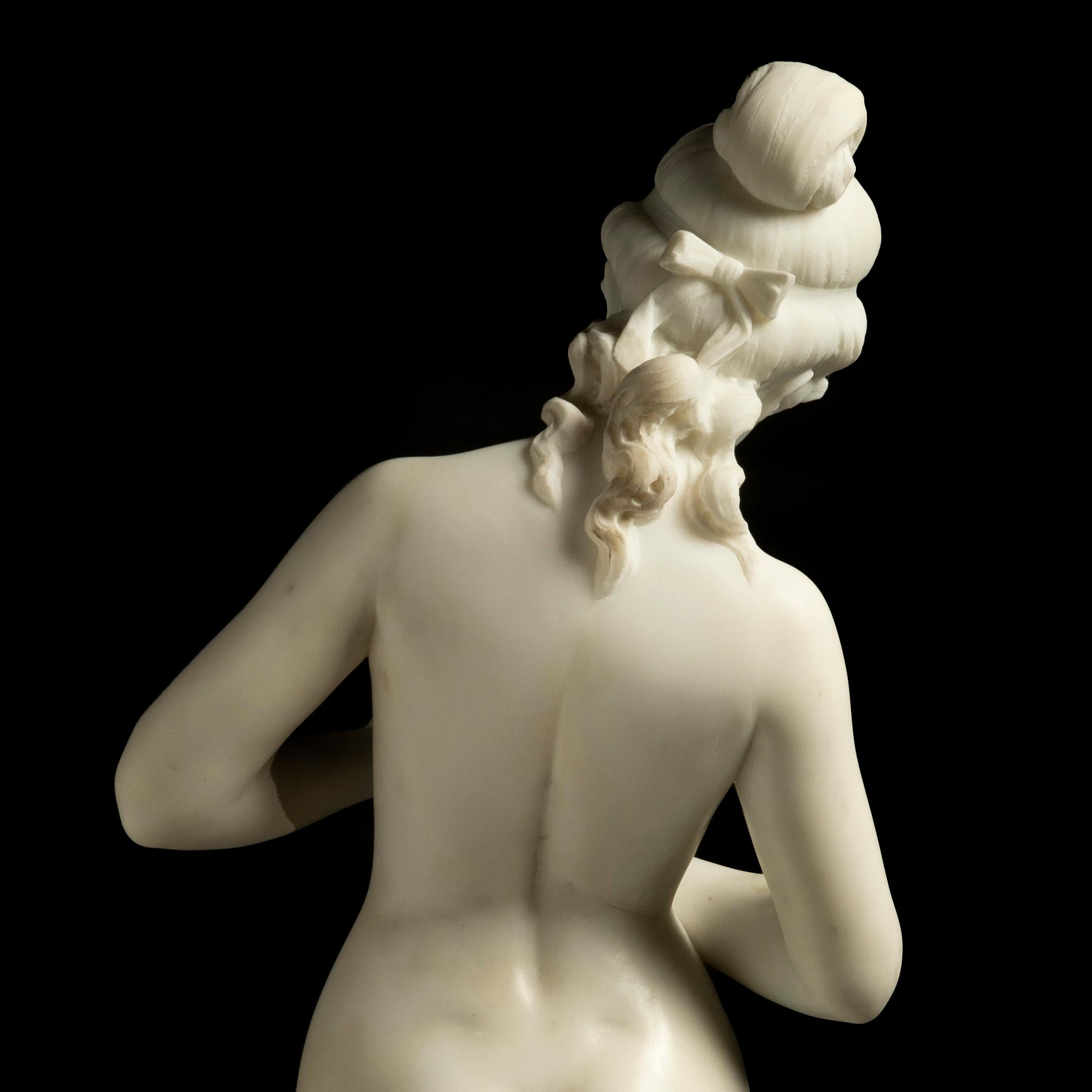 19th Century Italian Nearly Life-Size Marble Sculpture of Pandora by F. Andreini For Sale 2