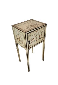 19th Century Italian Neo-classical Revival Hand-Painted Nightstand Table